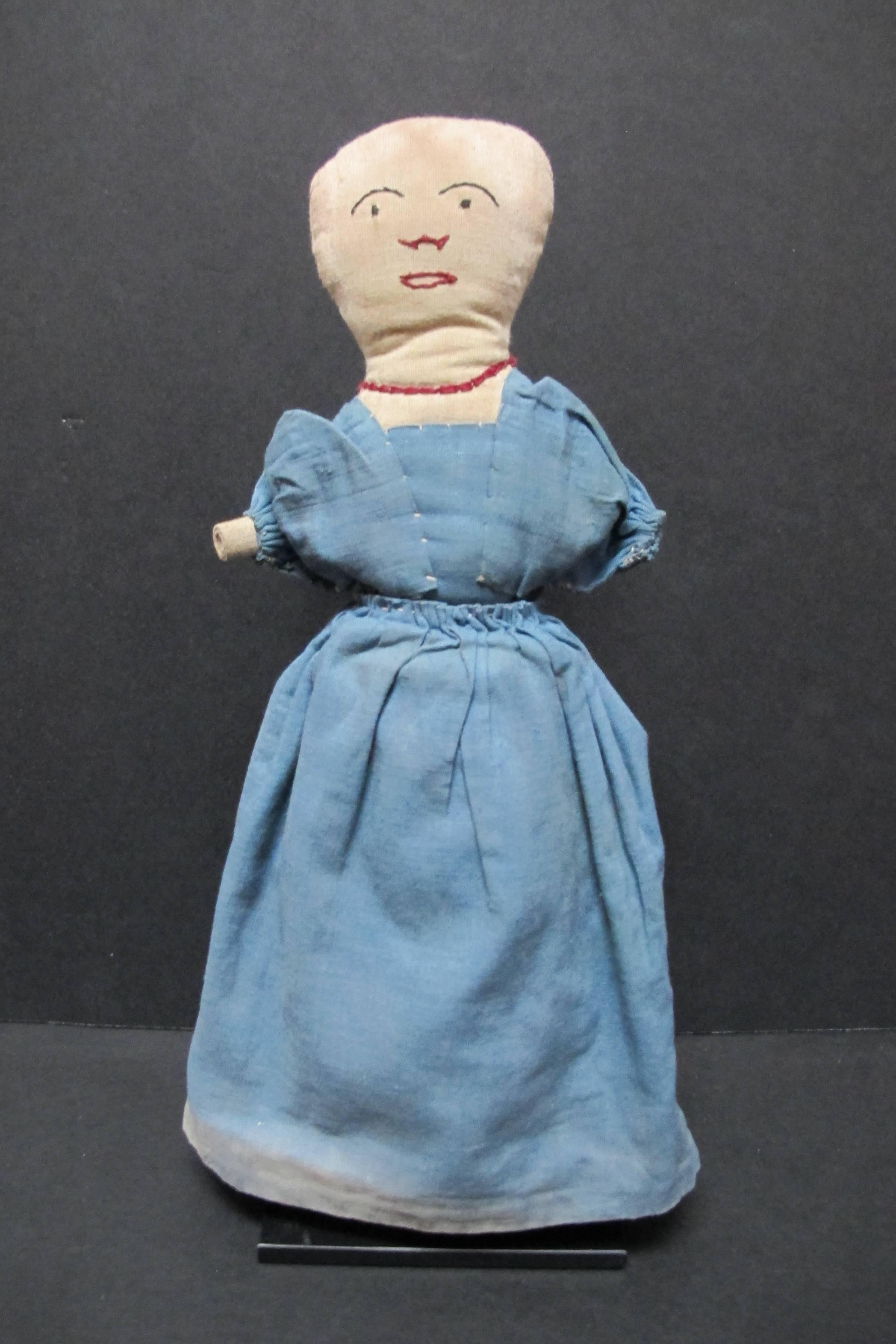 The topsy turvy doll allows a child to play with a white or black doll by pulling the dress and covering one or the other head. This would be a discresion during times of segregation and the racial divide. This may have been a factor in the number