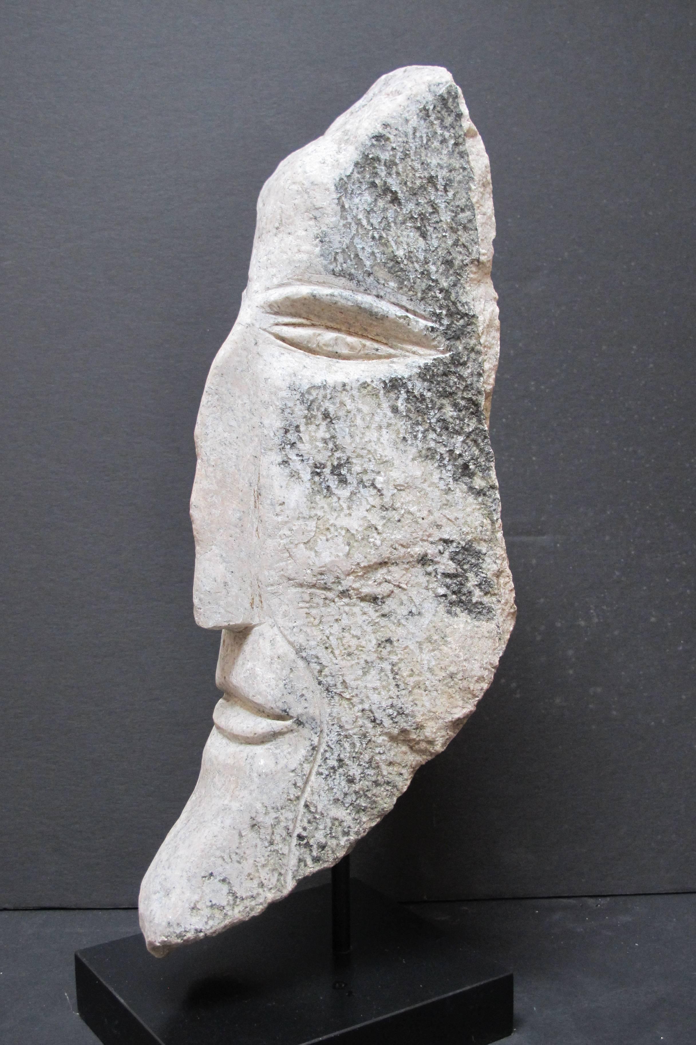 Ted Ludwiczak Elongated Carved Stone Head 1