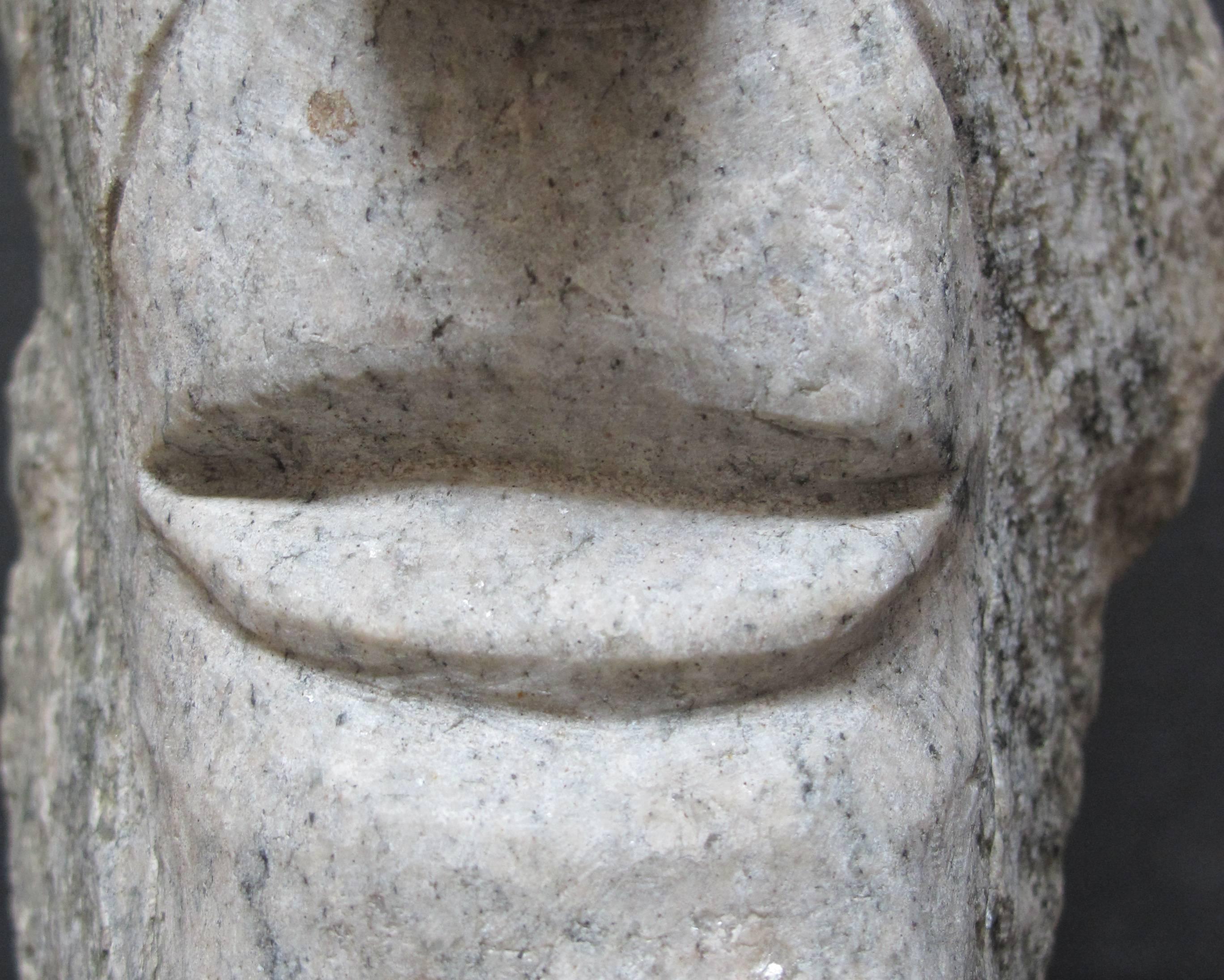 Ted Ludwiczak Elongated Carved Stone Head 2