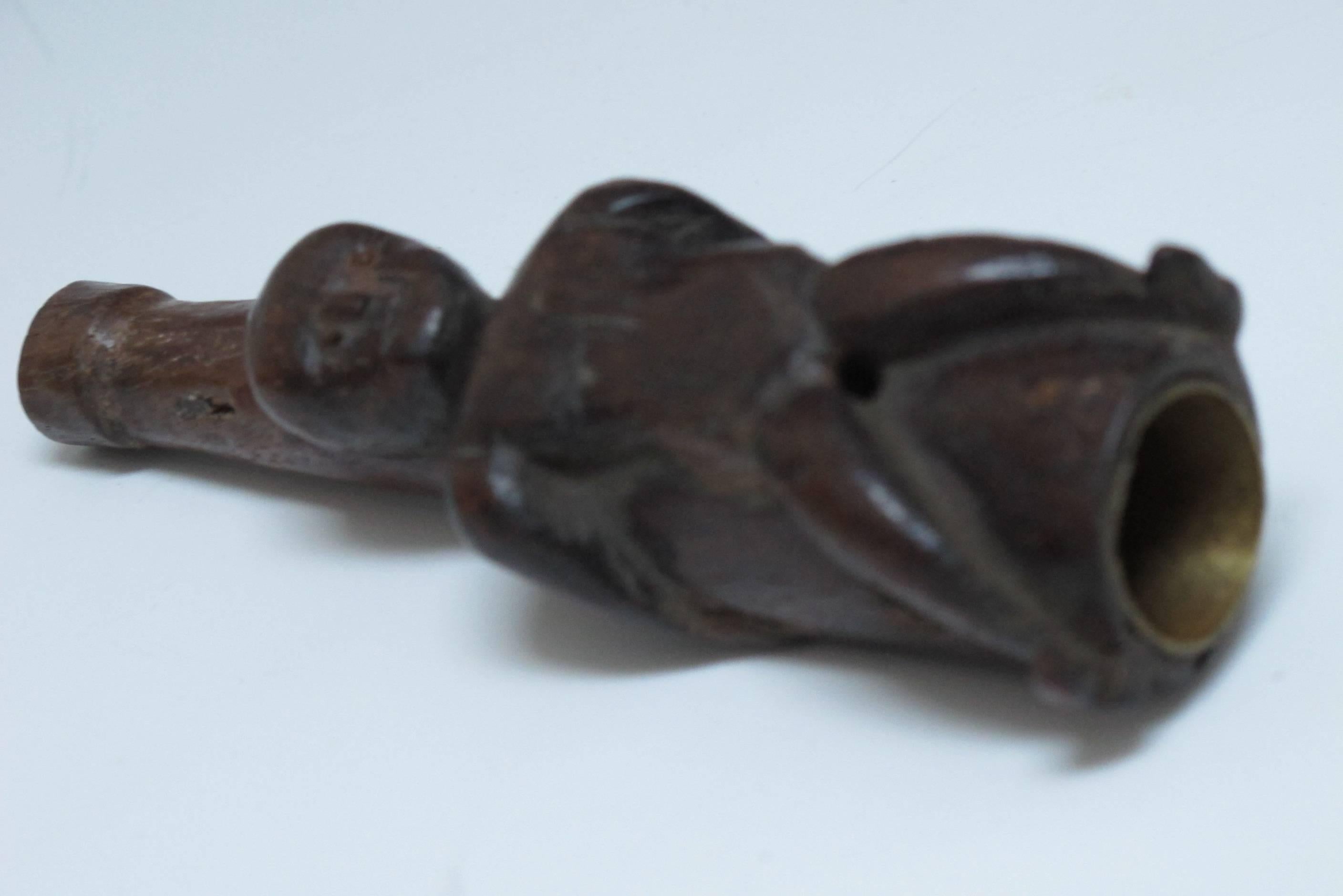 Erotic Figural Wood Smoking Piece In Excellent Condition For Sale In New York, NY