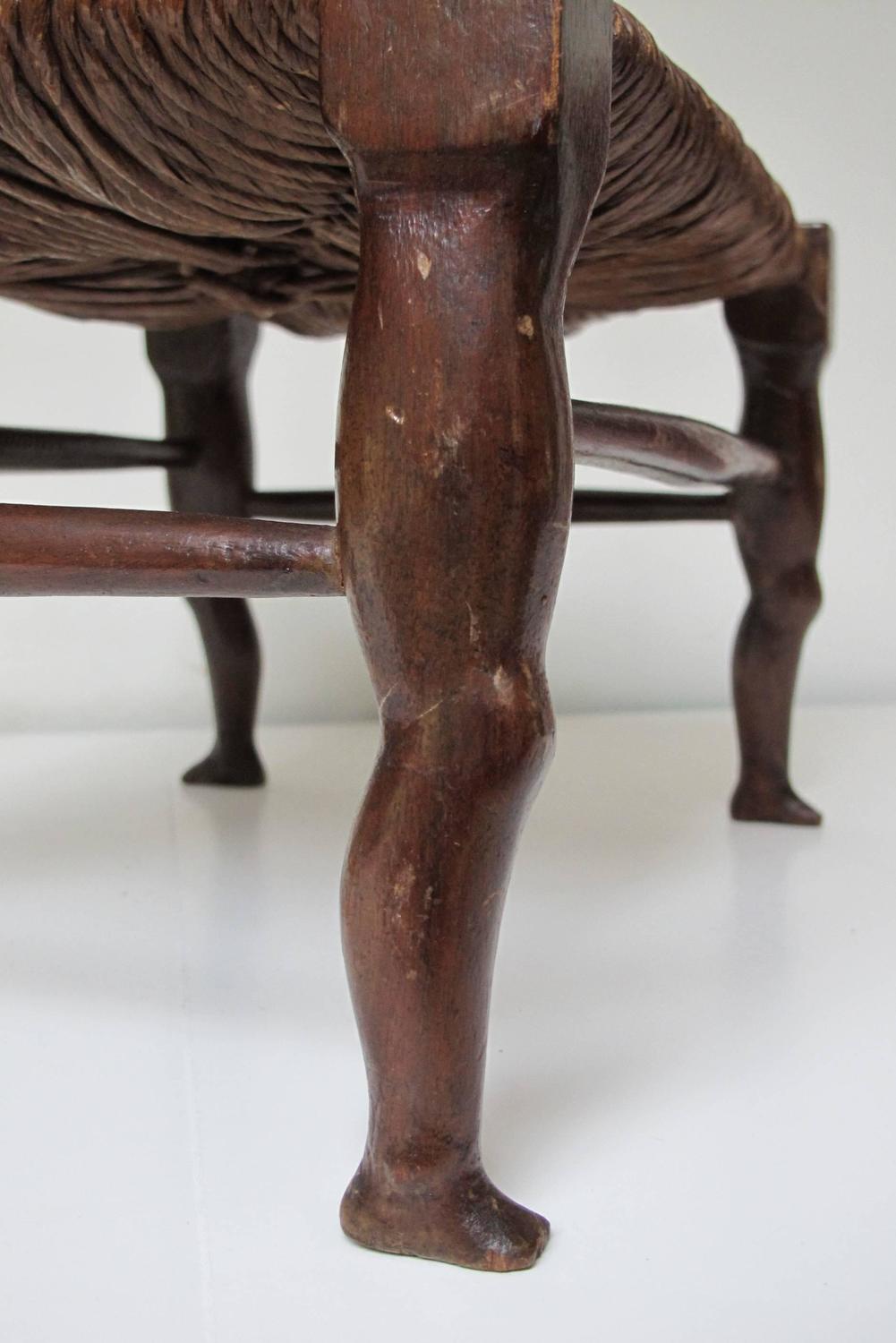 Carved Wood Legs Legs Stool For Sale at 1stdibs