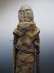 Terry Turrell Wood Figure with Stone Head