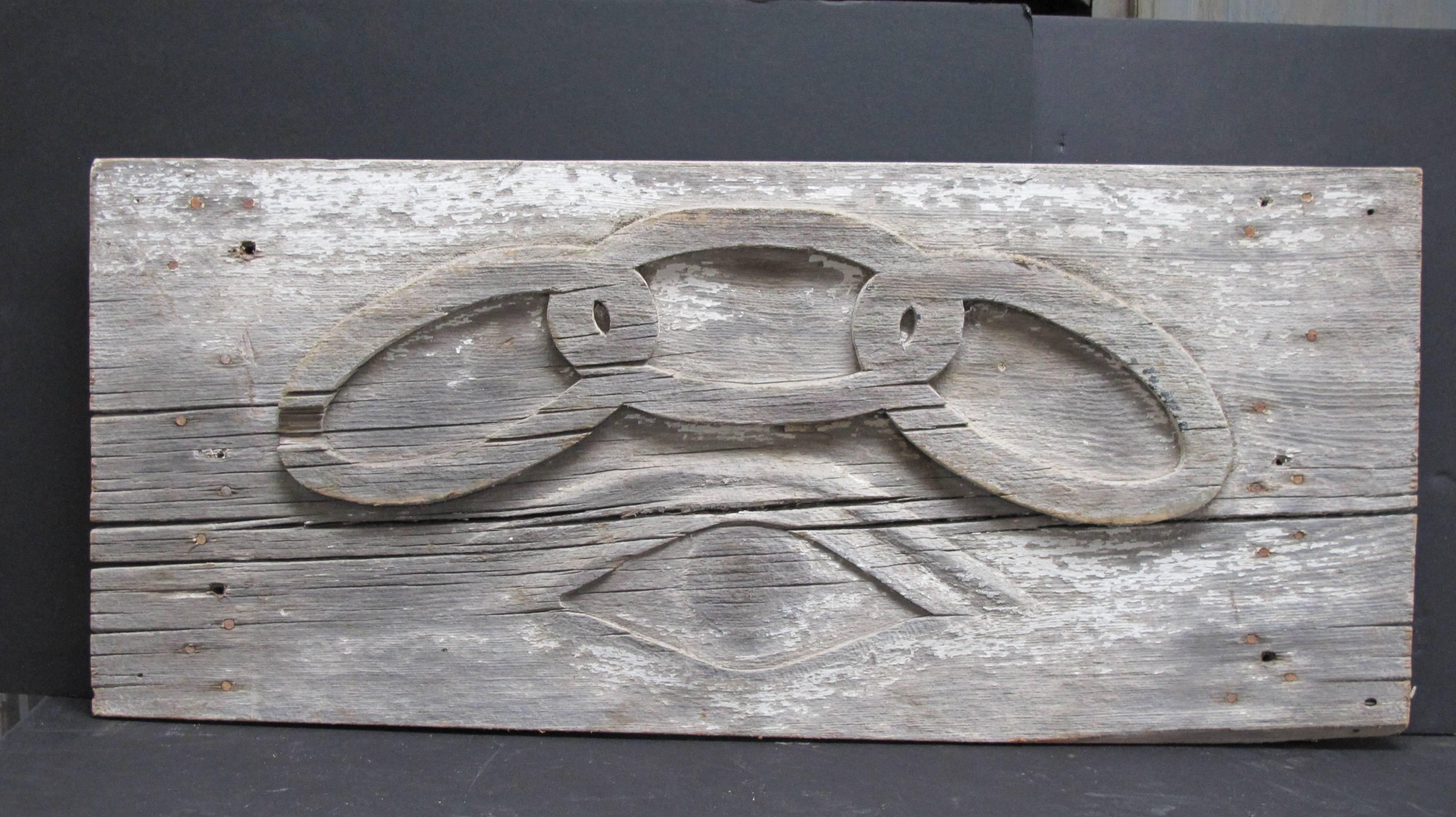Carved Odd Fellows Lodge Sign with Eye For Sale