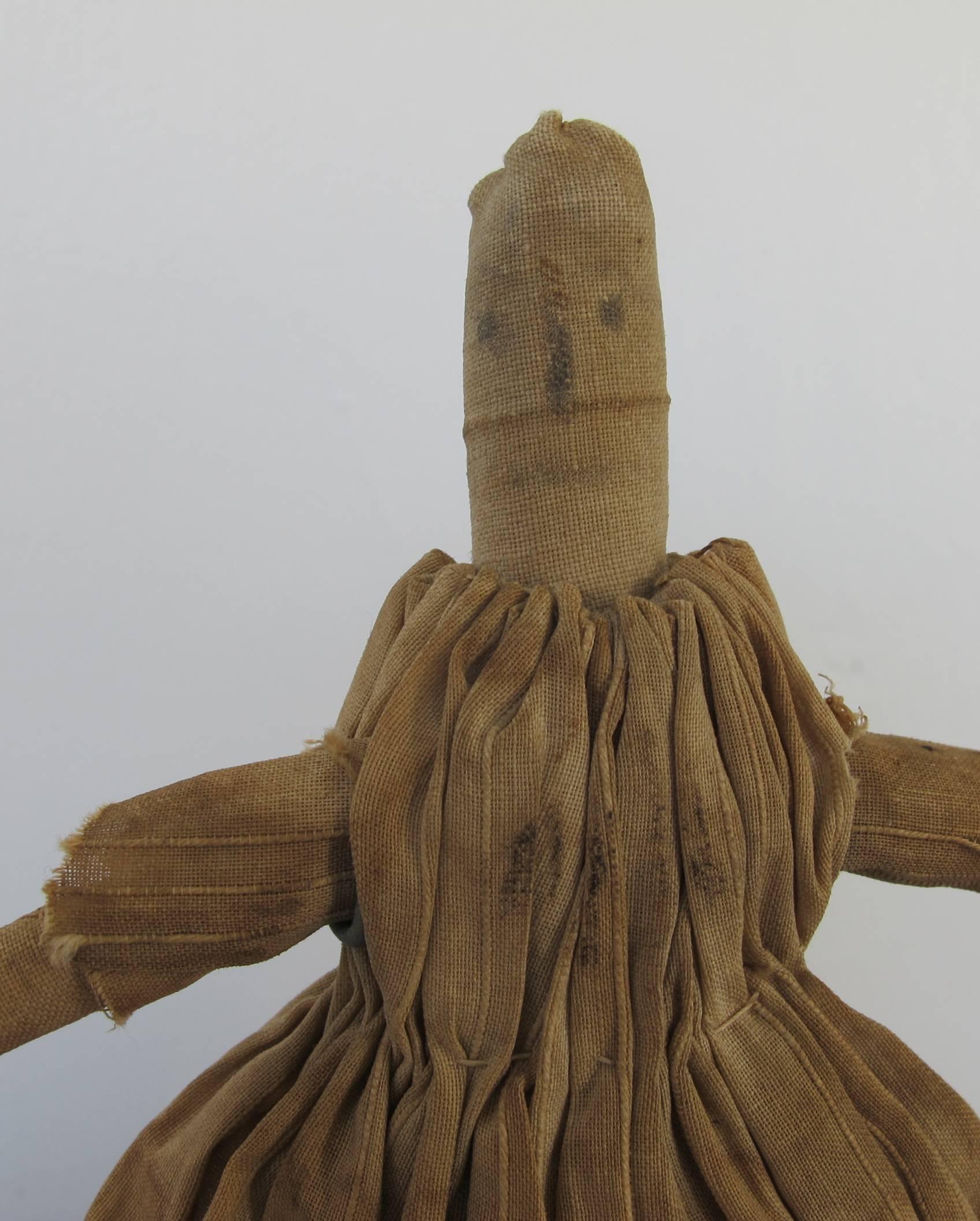 19th Century Early Child's Cloth Pocket Doll
