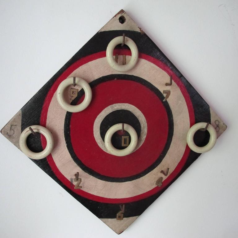 Graphic Bulls Eye Target Ring Toss Game Board For Sale at 1stdibs