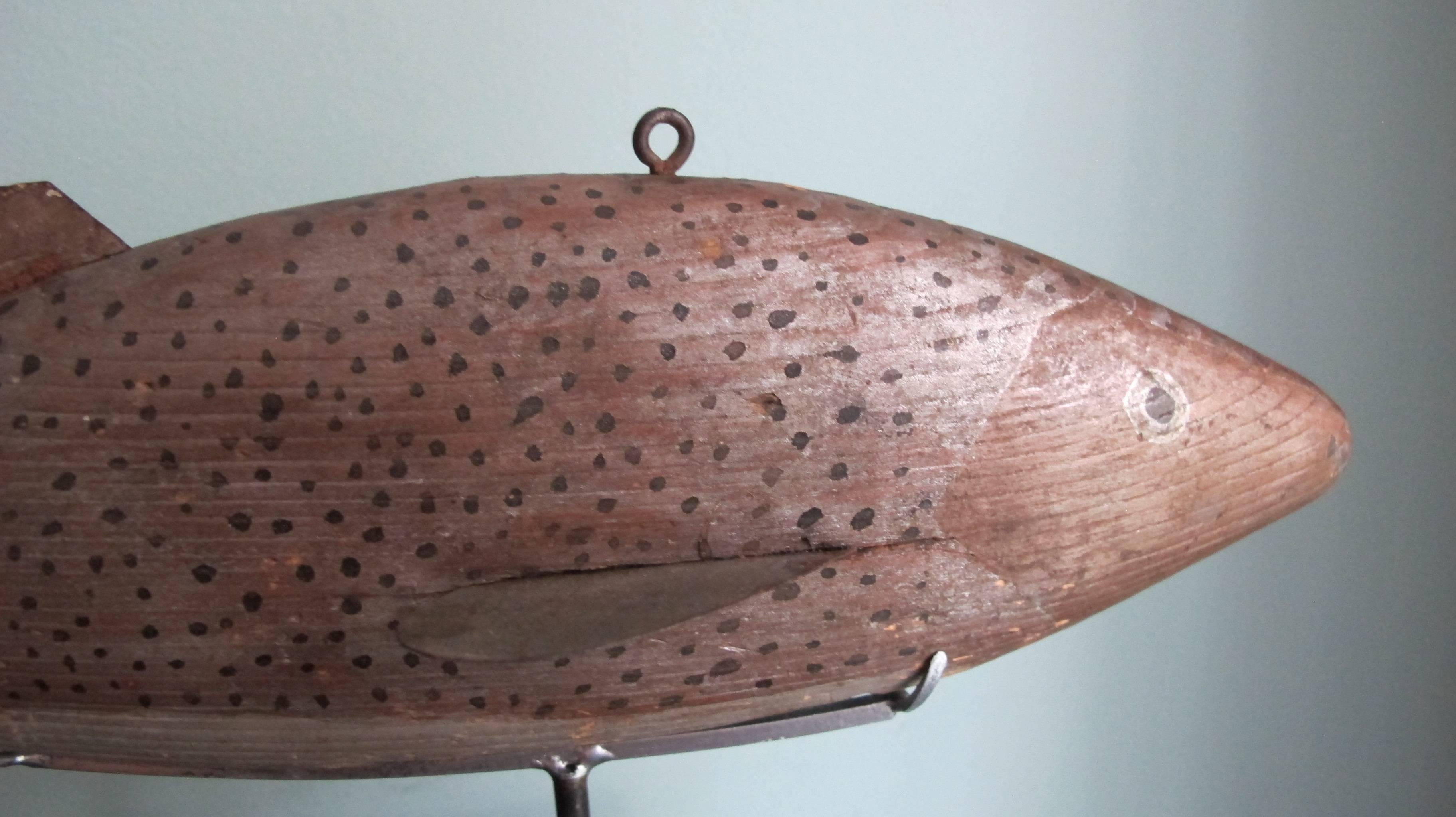 Carved Large Trout Fish Decoy