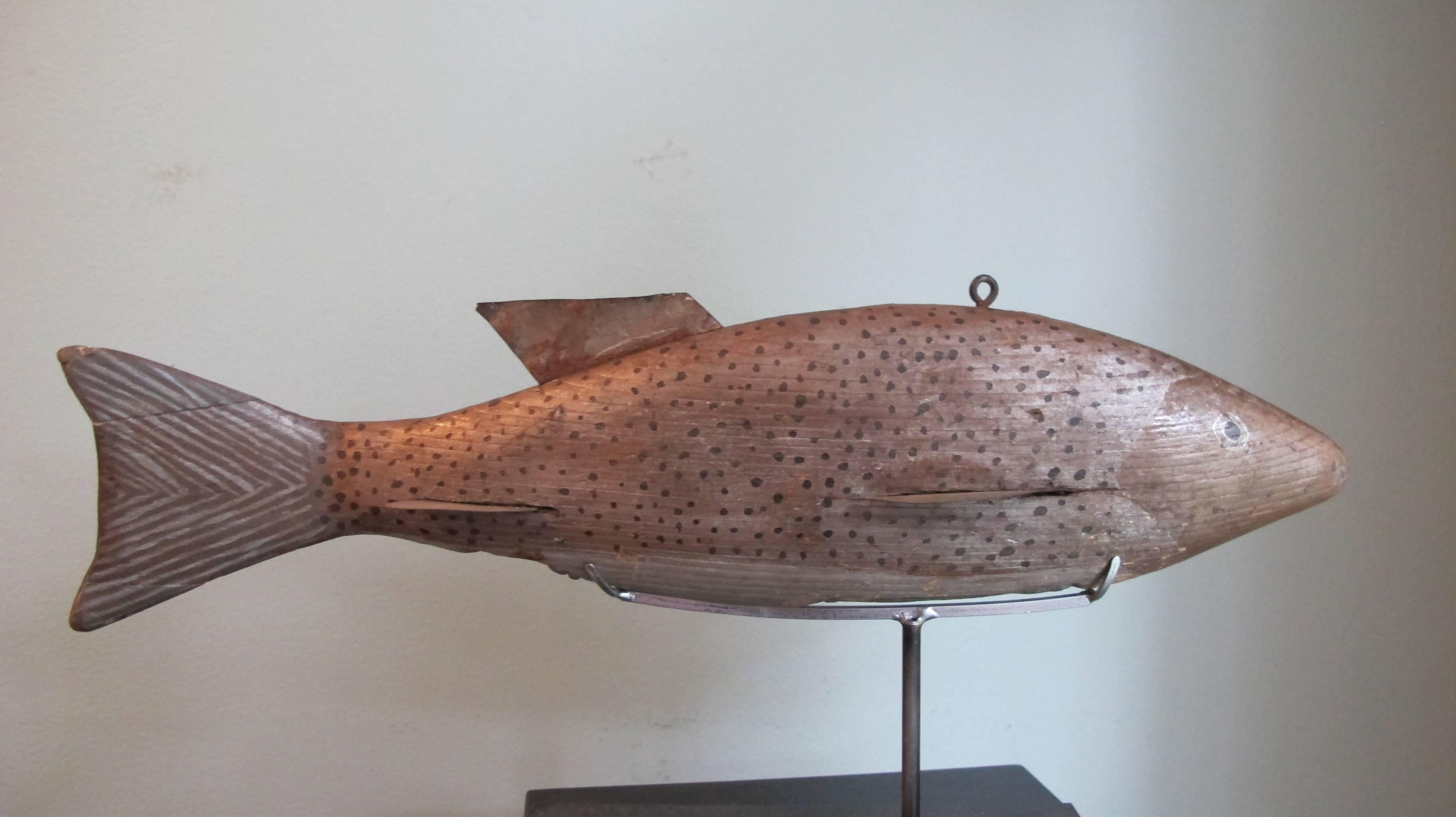 Mid-20th Century Large Trout Fish Decoy