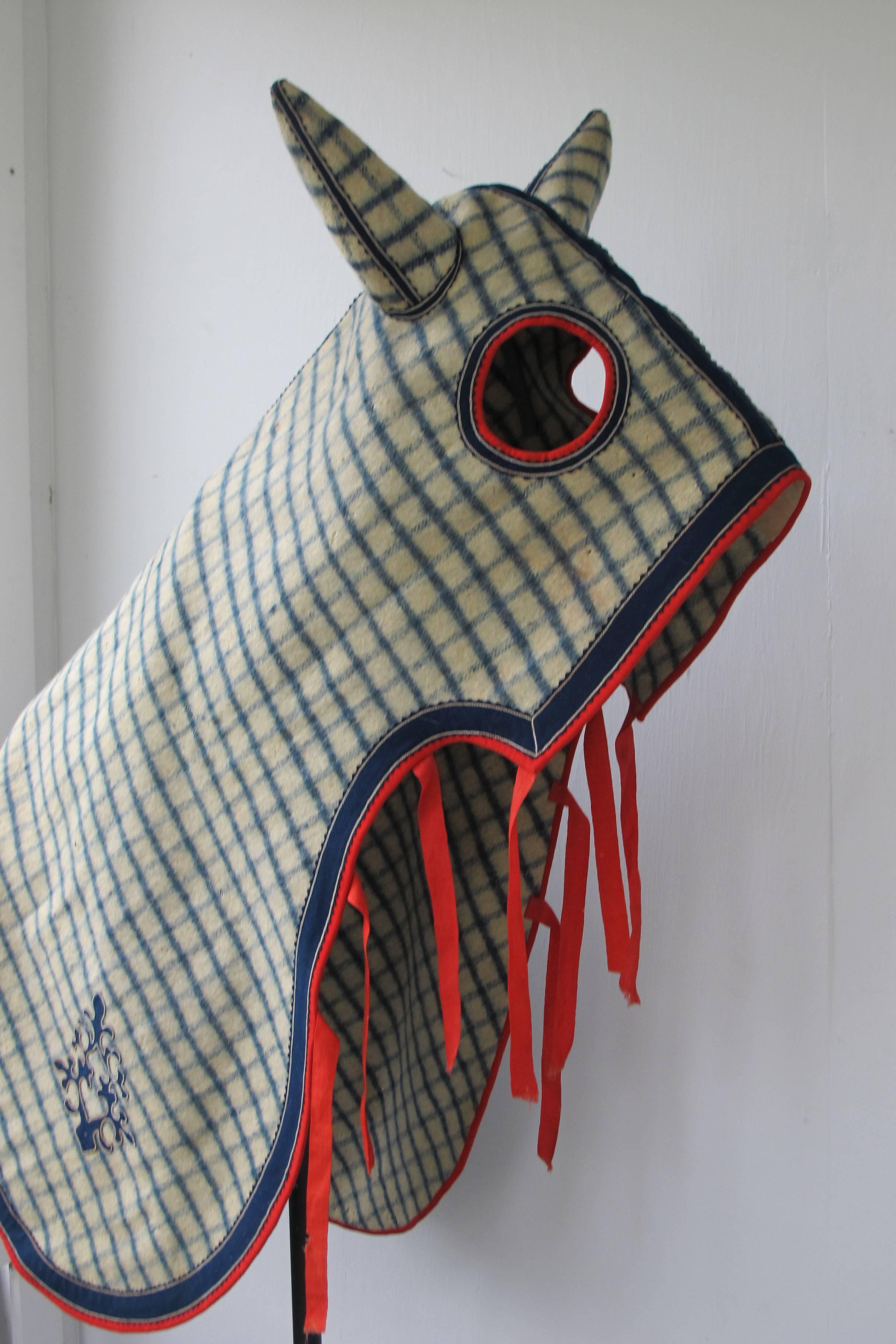 20th Century Thoroughbred Horse Masked Blanket