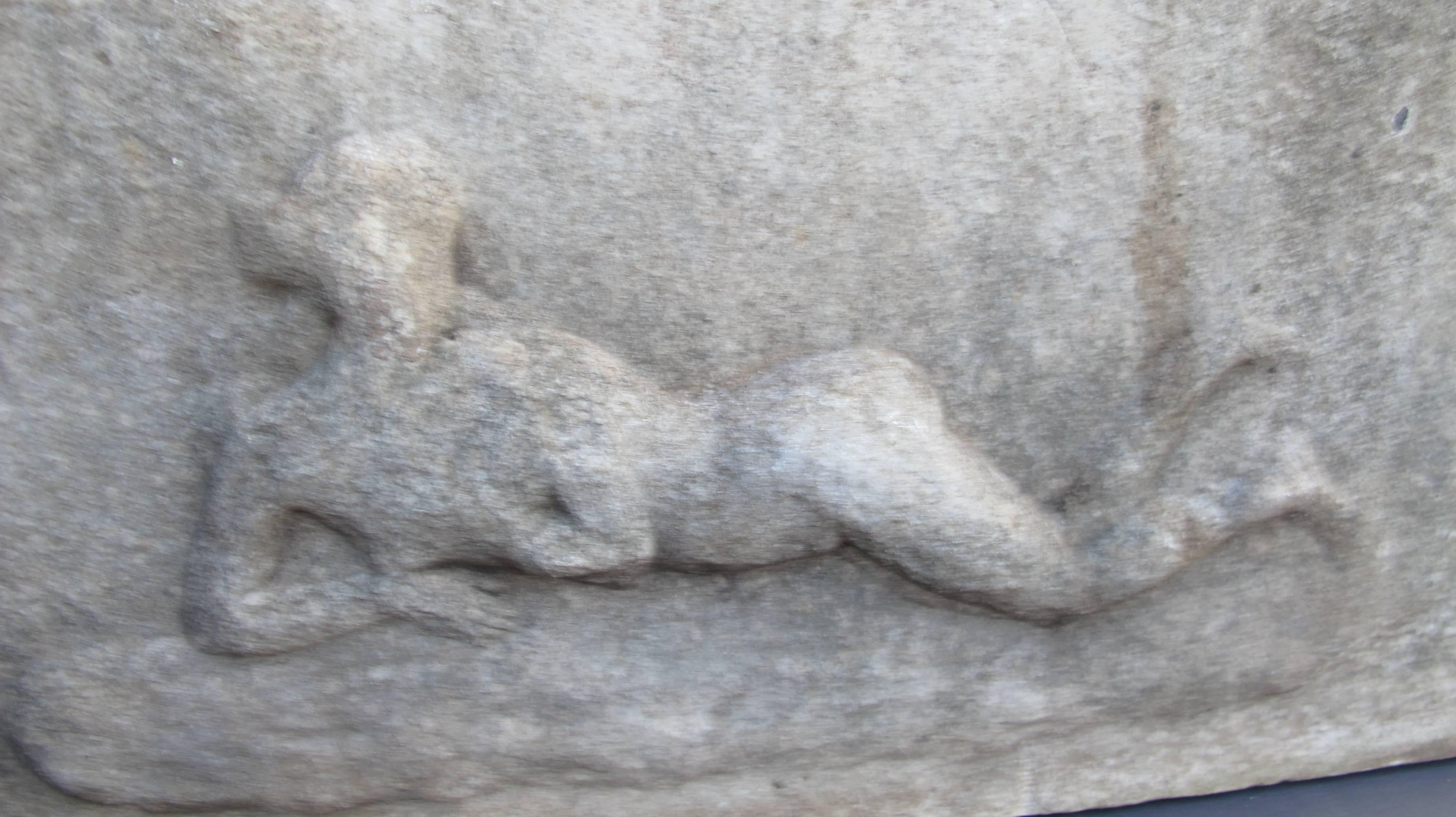 Marble Relief with Reclining Nude In Good Condition In New York, NY