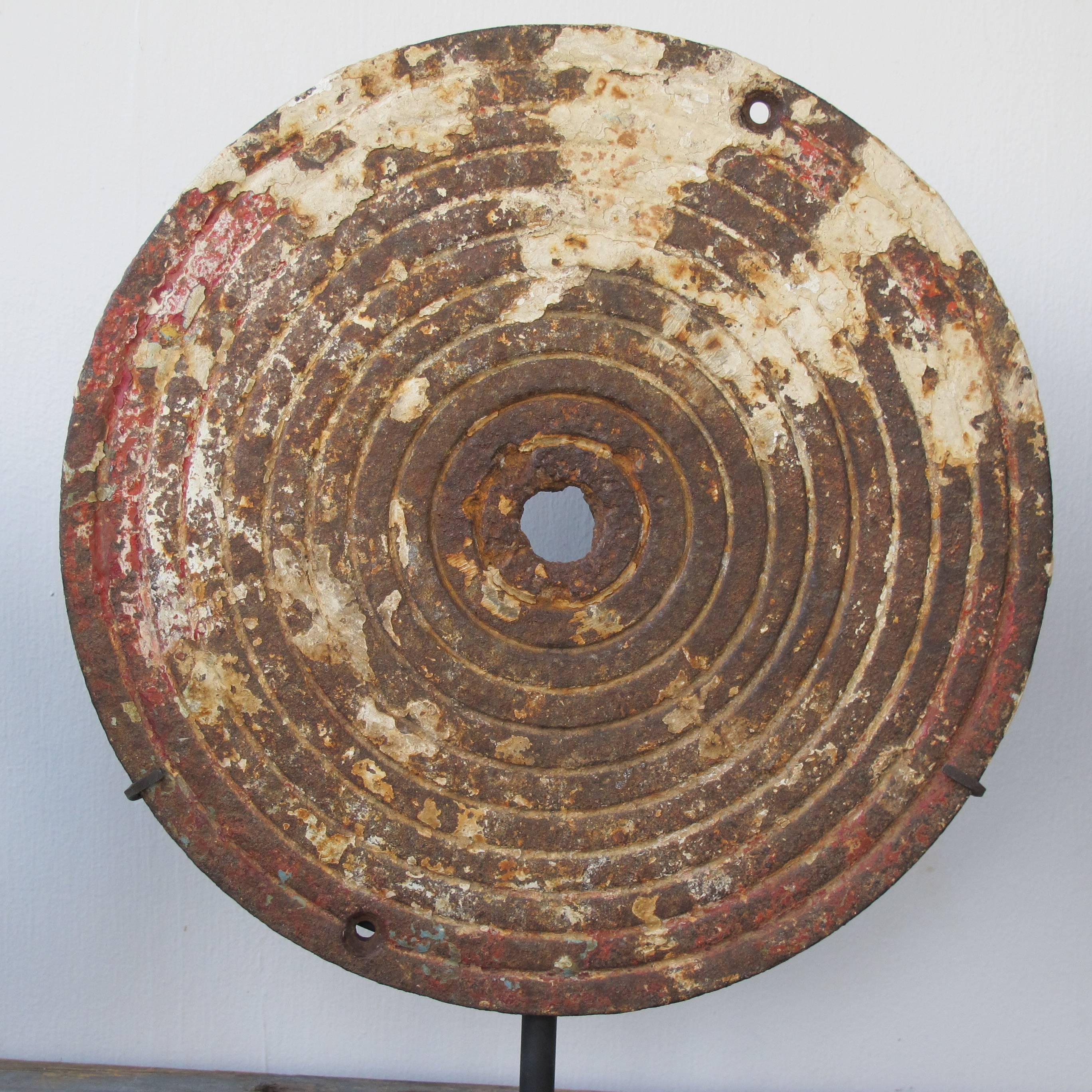 Folk Art Iron Bullseye Targets from Arcade Shooting Gallery For Sale