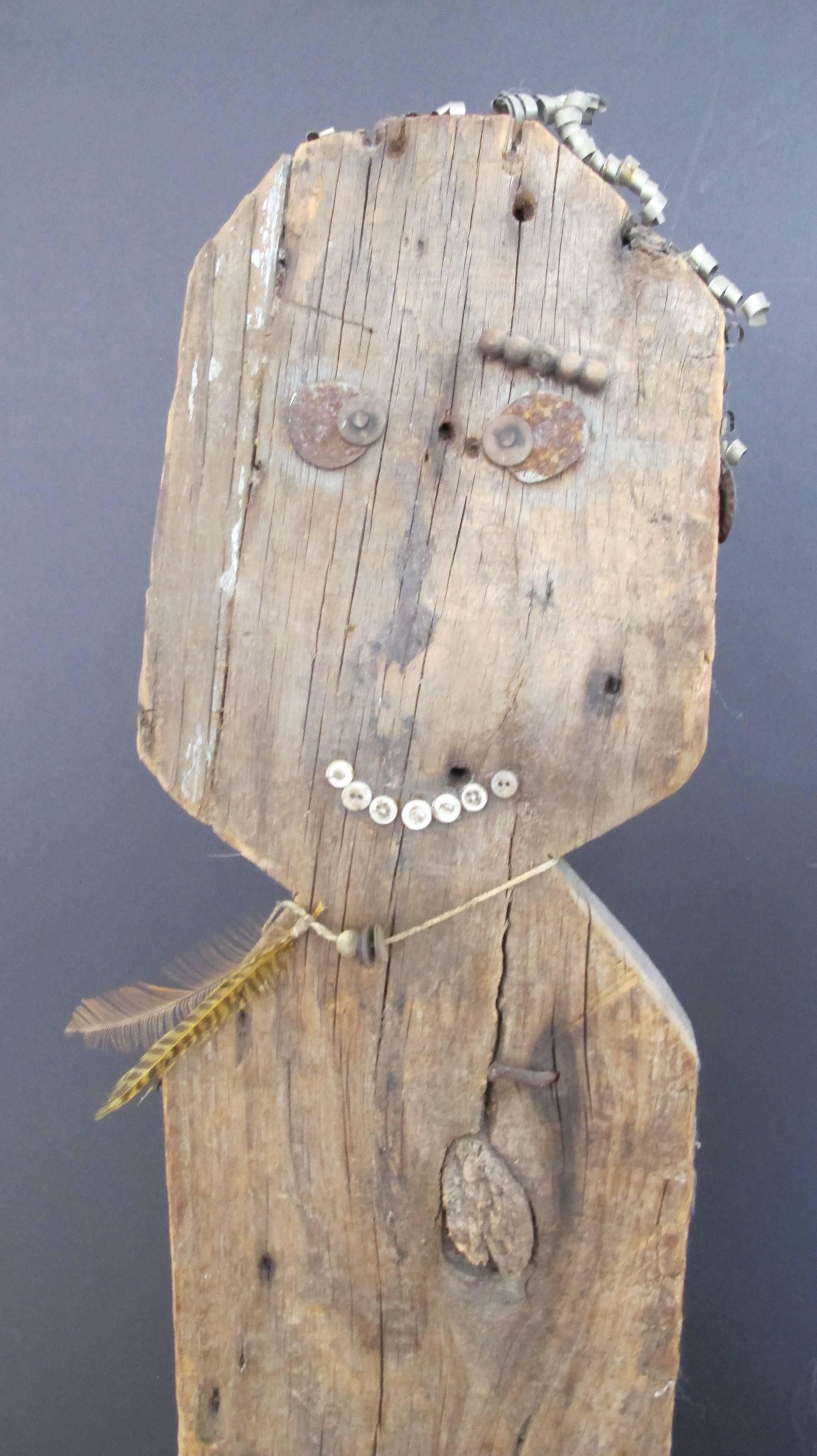 Mid-20th Century Wood Folk Art Figure For Sale