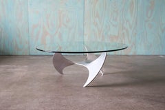 1970's Propeller Coffee Table by Knut Hesterberg (attr.) Aluminum and Glass