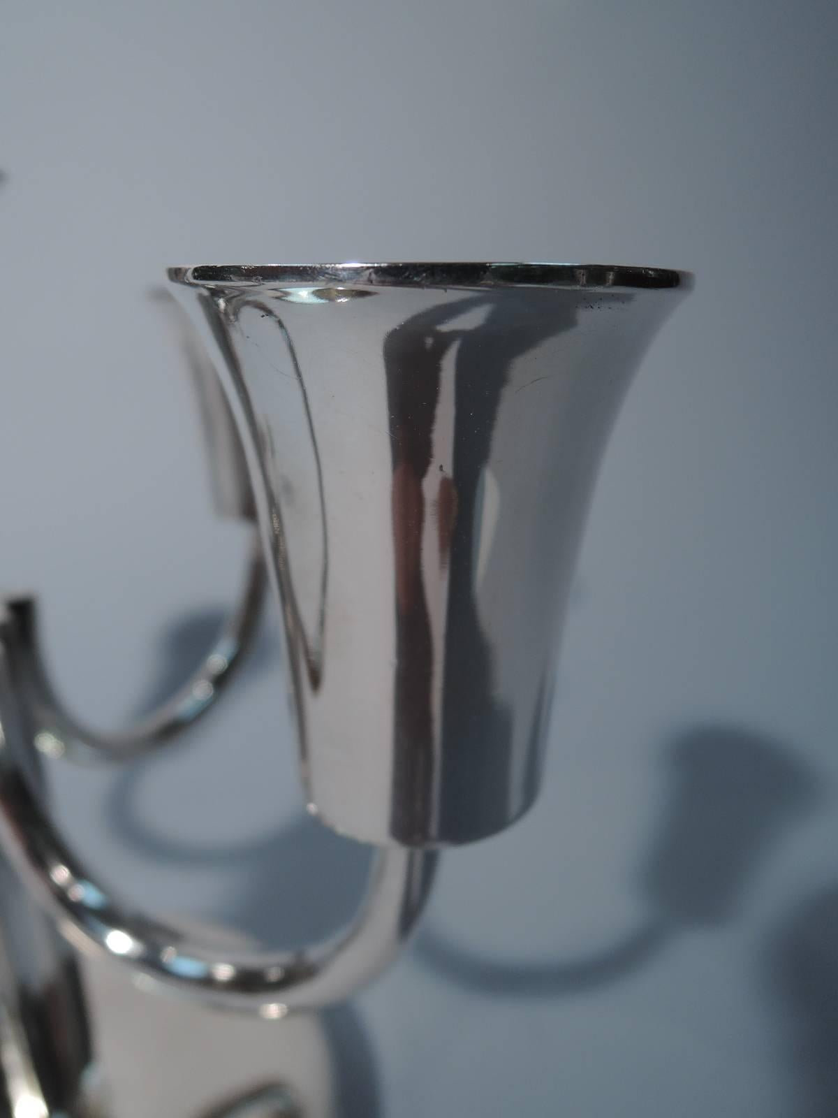 20th Century Austrian Art Deco Modern Silver Five-Light Candelabrum