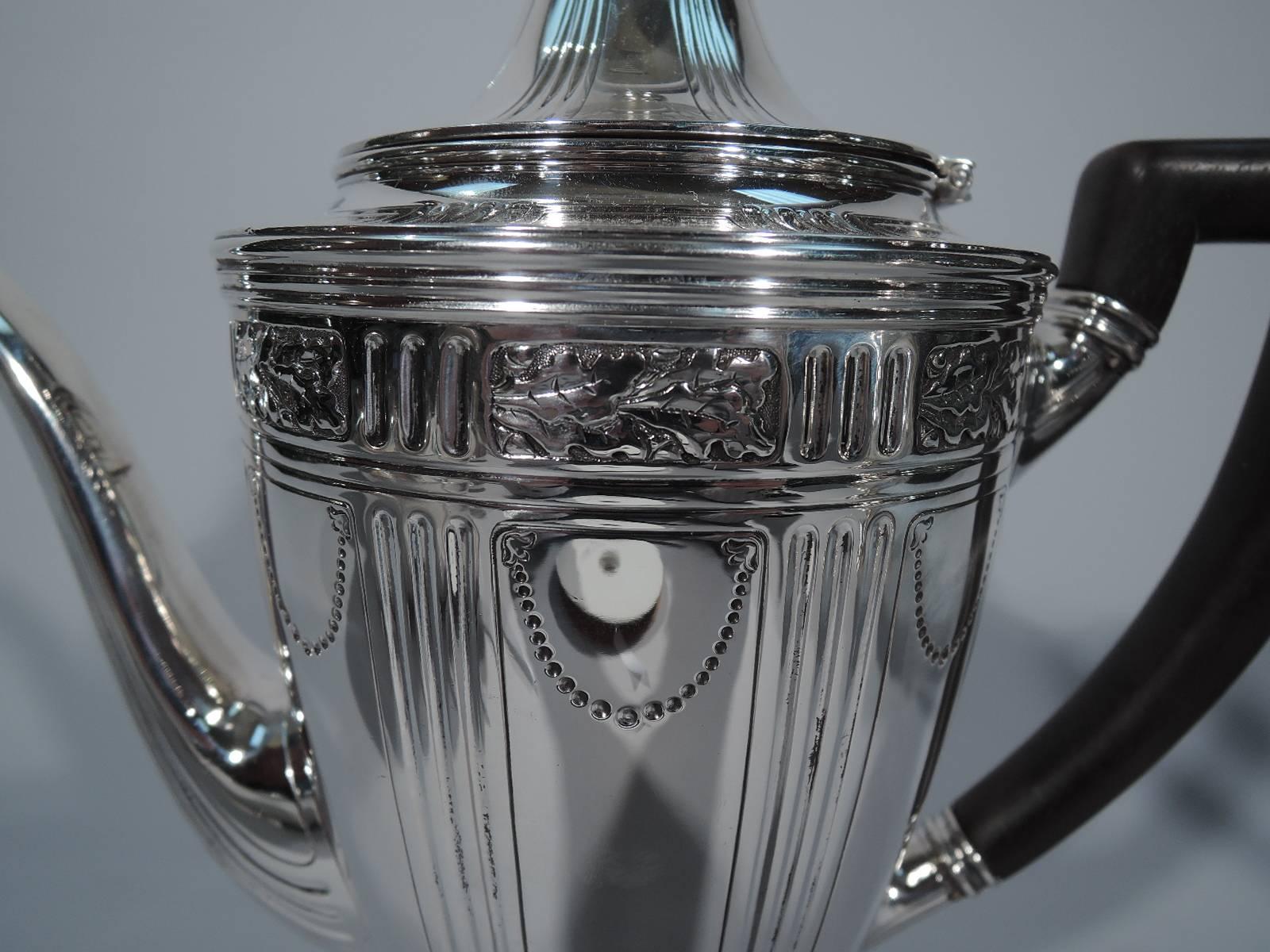 American Antique Neoclassical Sterling Silver Coffeepot by Tiffany