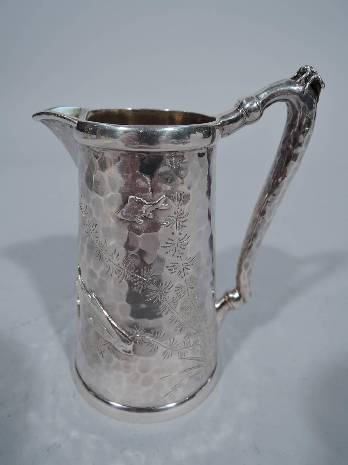 Finest Tiffany Japonesque Hand-Hammered and Applied Silver Coffee Set In Excellent Condition In New York, NY