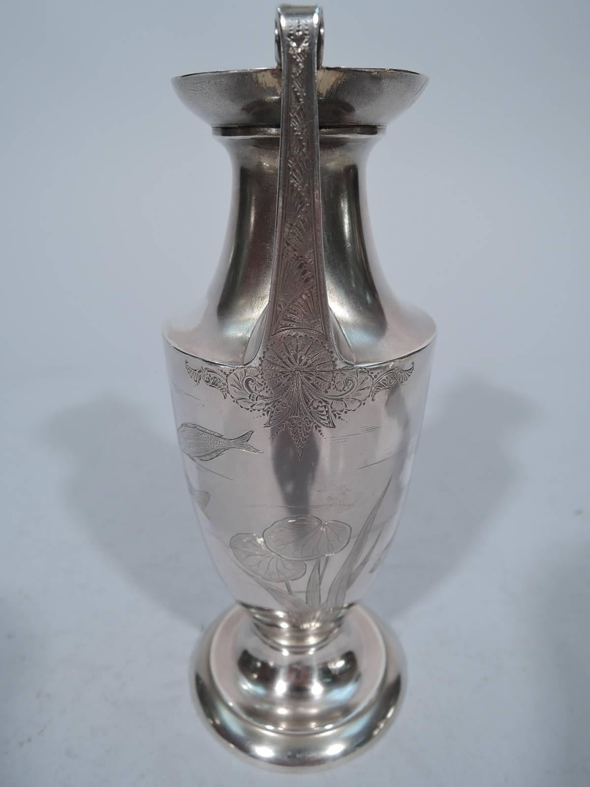 American Gorham Japonesque Antique Sterling Silver Amphora Vase
