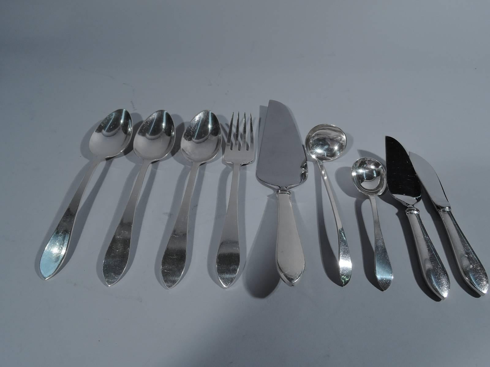 American Tiffany Faneuil Sterling Silver Set for 12 with 105 Pieces