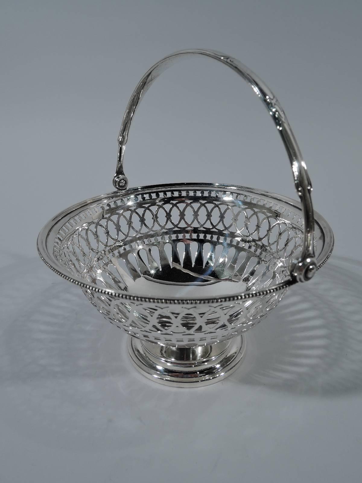 American Gorham Edwardian Pierced Sterling Silver Basket