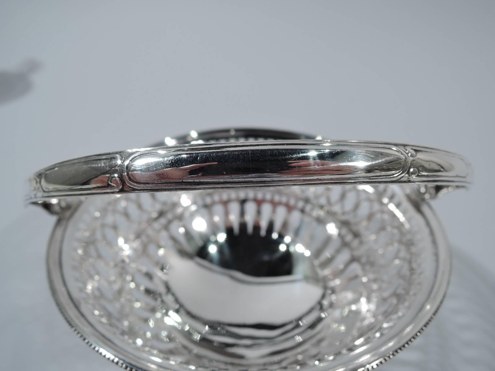 Gorham Edwardian Pierced Sterling Silver Basket In Excellent Condition In New York, NY