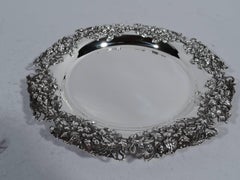 Paar antike amerikanische Sterling Silber Weinflaschenuntersetzer