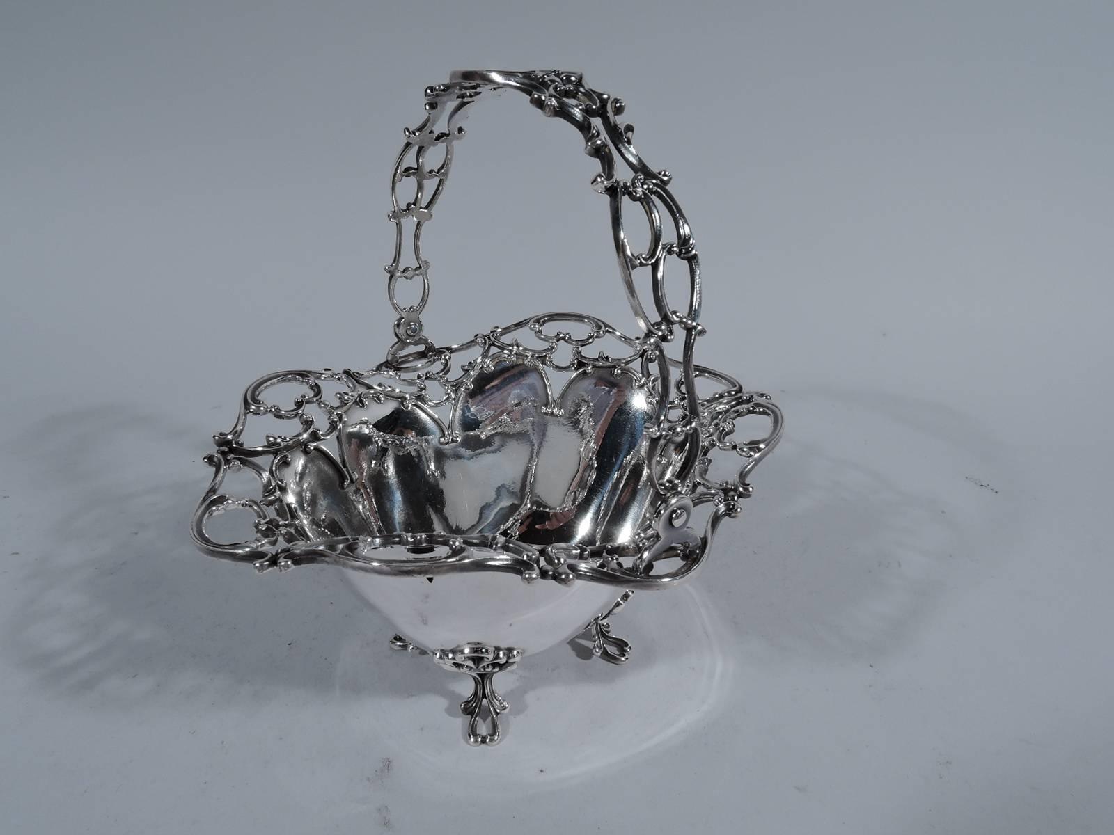 Antique American Edwardian Sterling Silver Basket In Excellent Condition In New York, NY