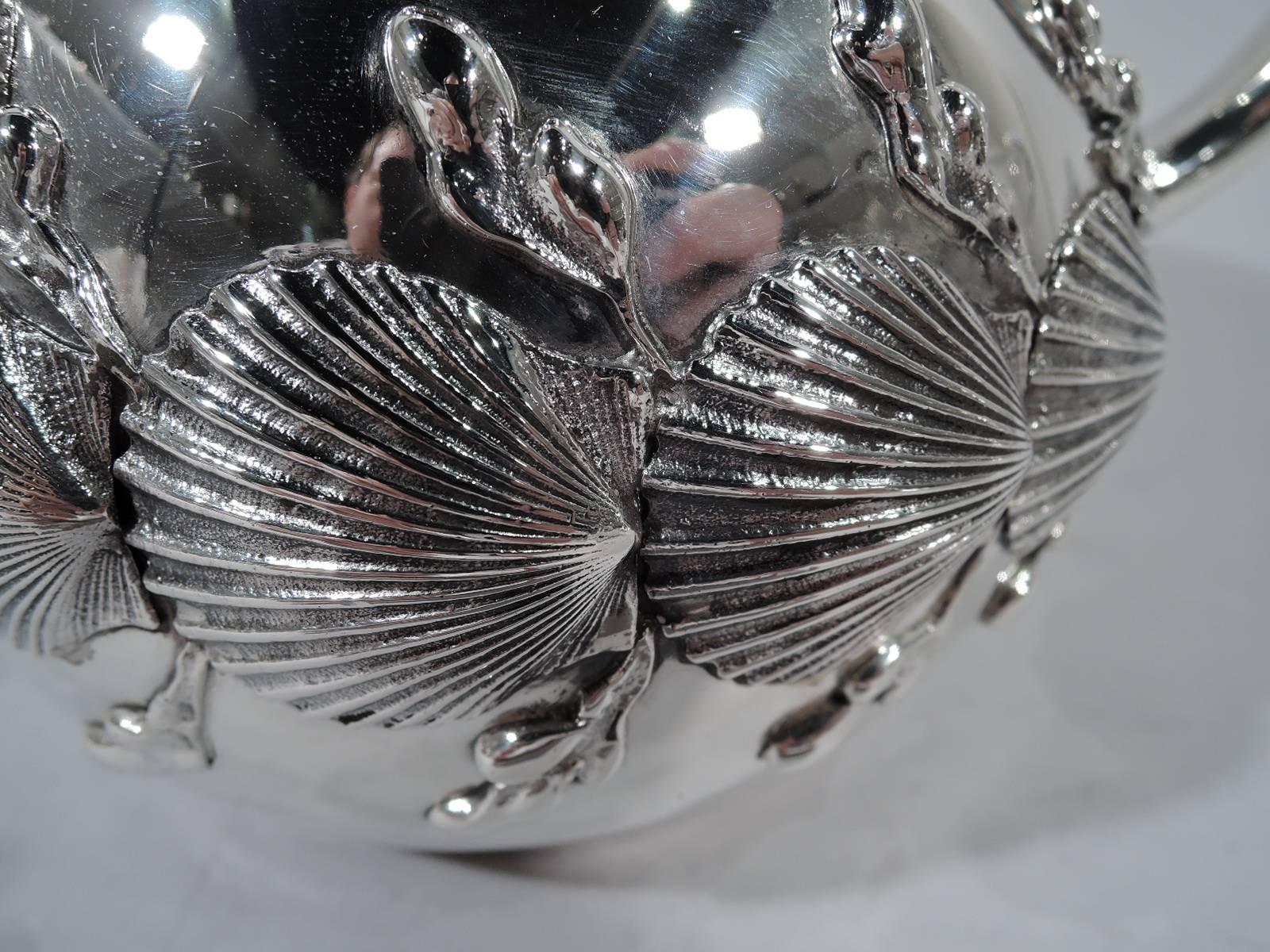 Wonderful Theodore B Starr Sterling Silver Seashell Water Pitcher In Excellent Condition In New York, NY