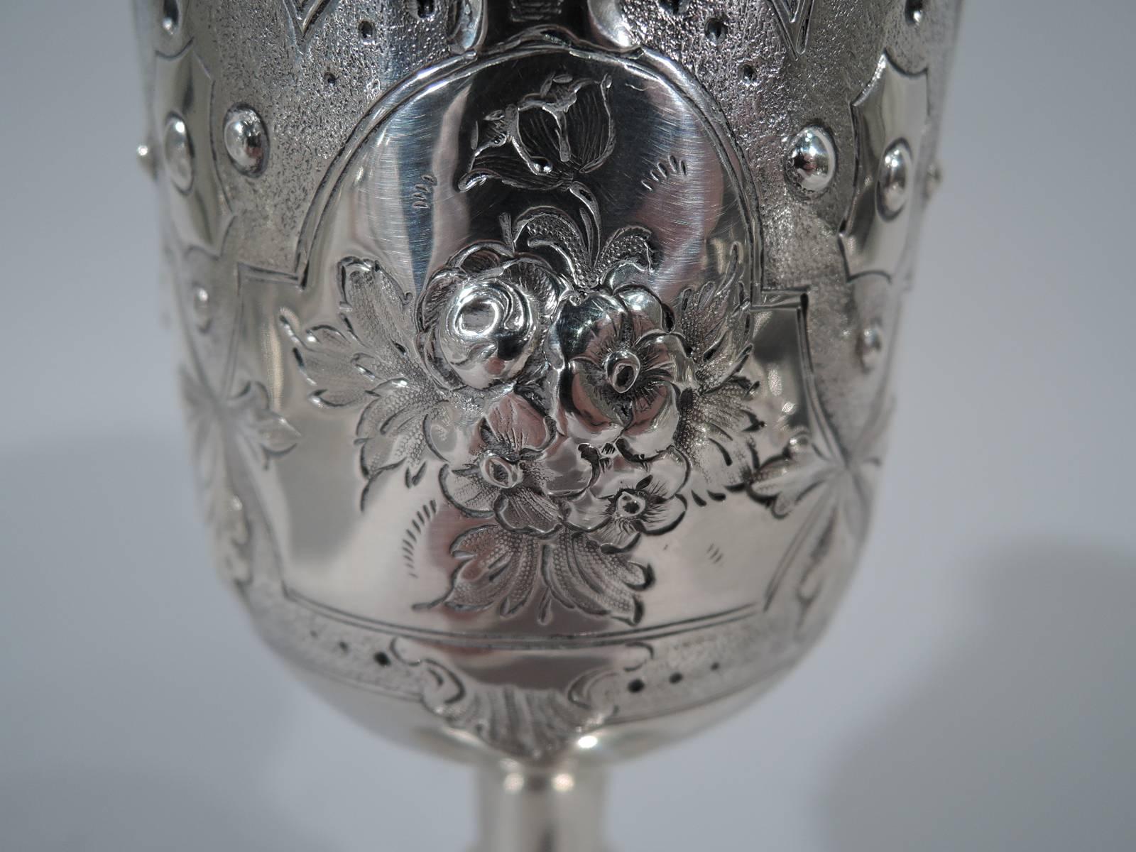Early 19th Century English Georgian Sterling Silver Goblet with Strapwork