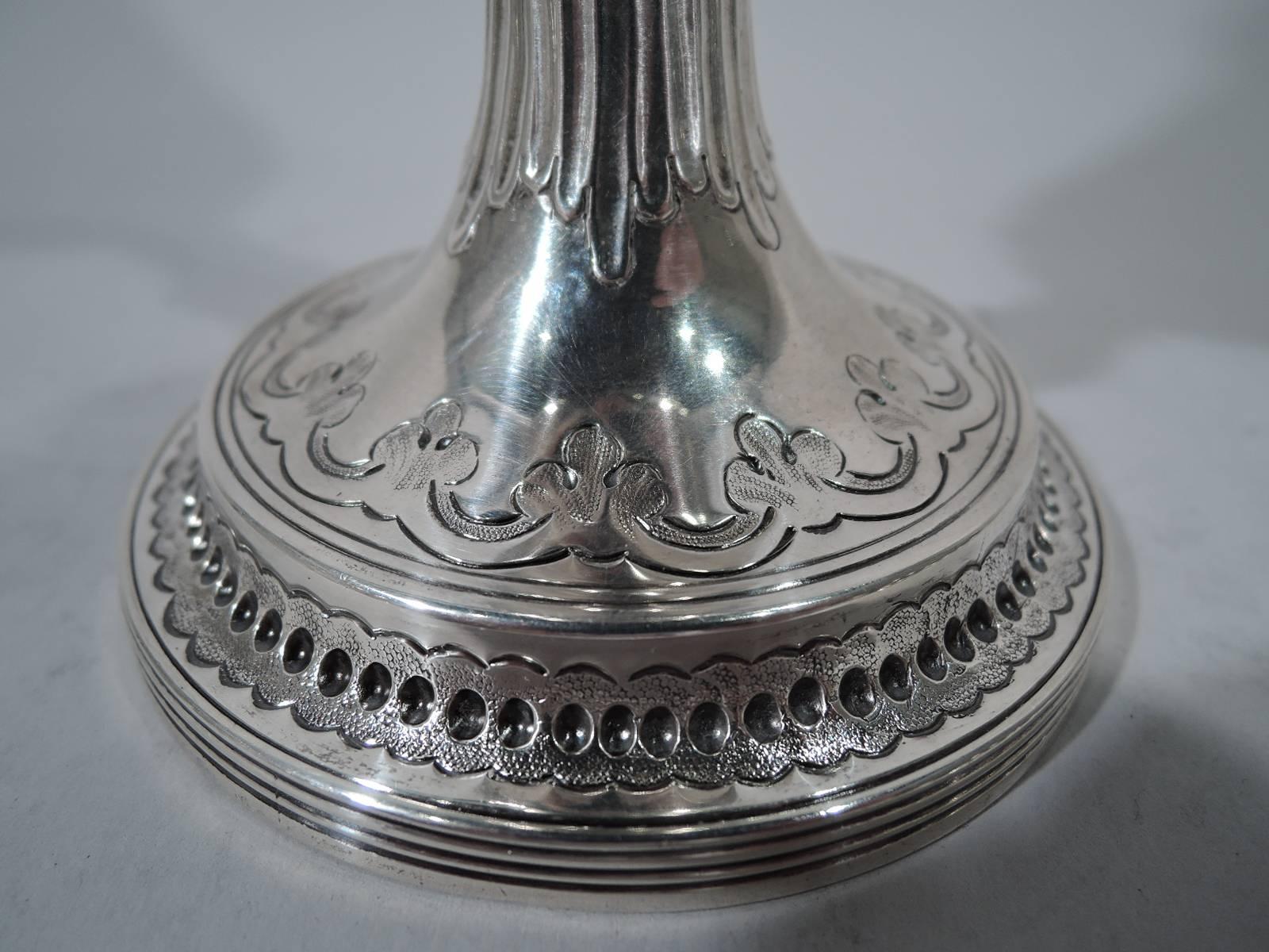 English Georgian Sterling Silver Goblet with Strapwork 1