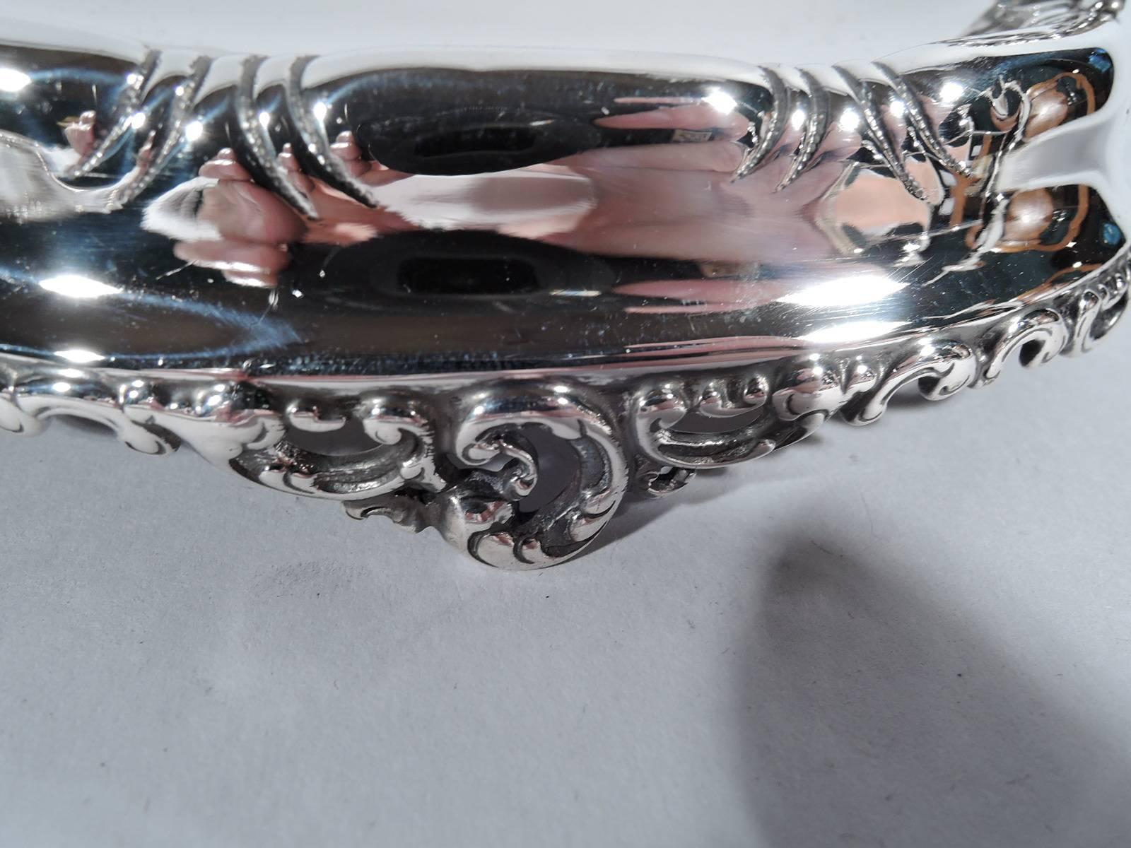 Edwardian Antique Gorham Sterling Silver Soap Dish on Stand