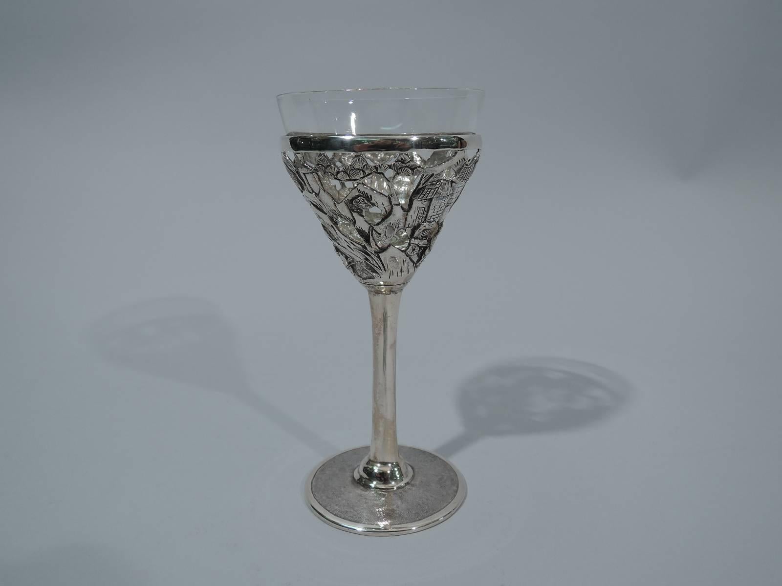 Set of Ten Chinese Export Silver Exotic Cocktail Cups 1