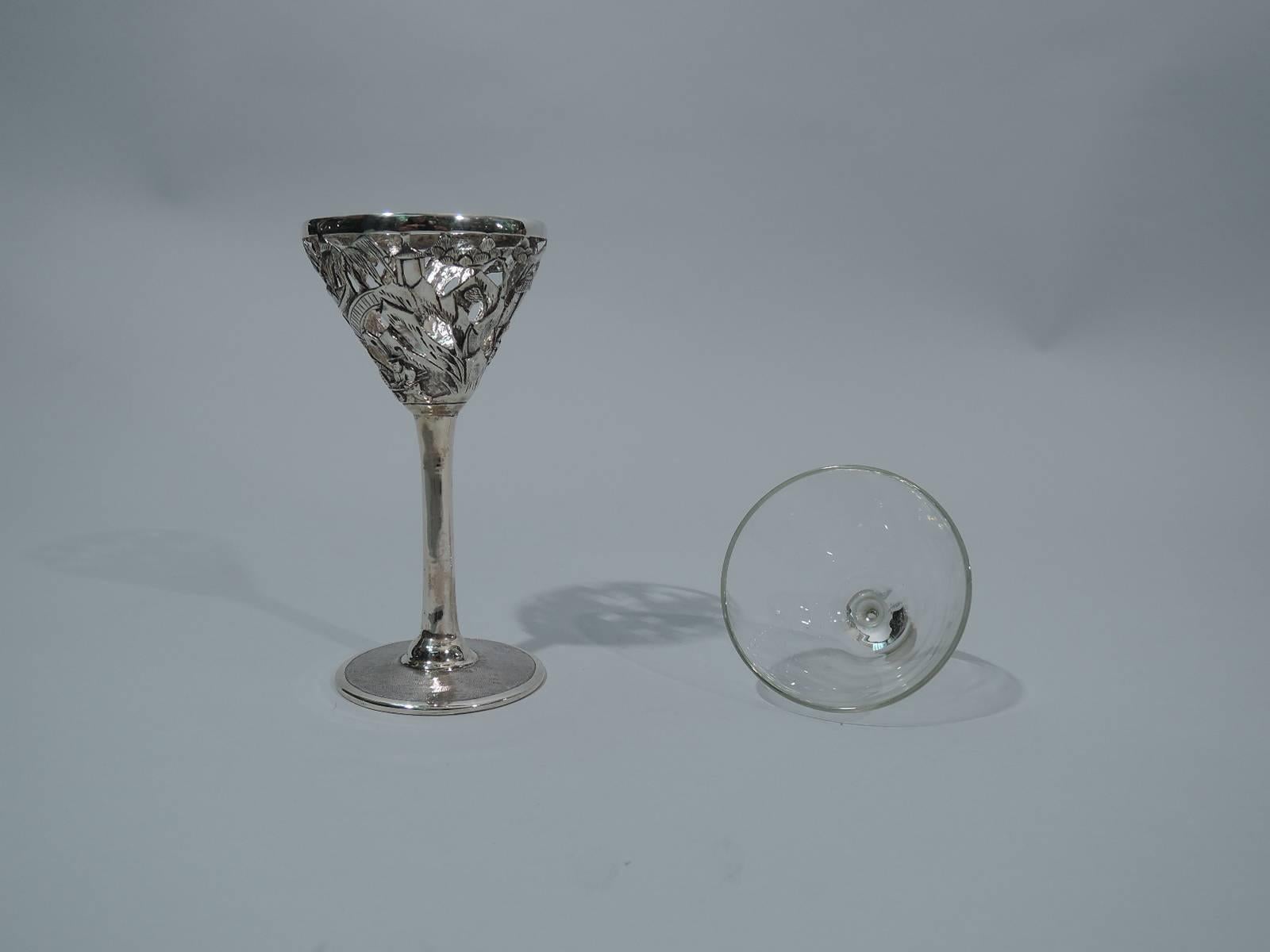 Set of Ten Chinese Export Silver Exotic Cocktail Cups 4