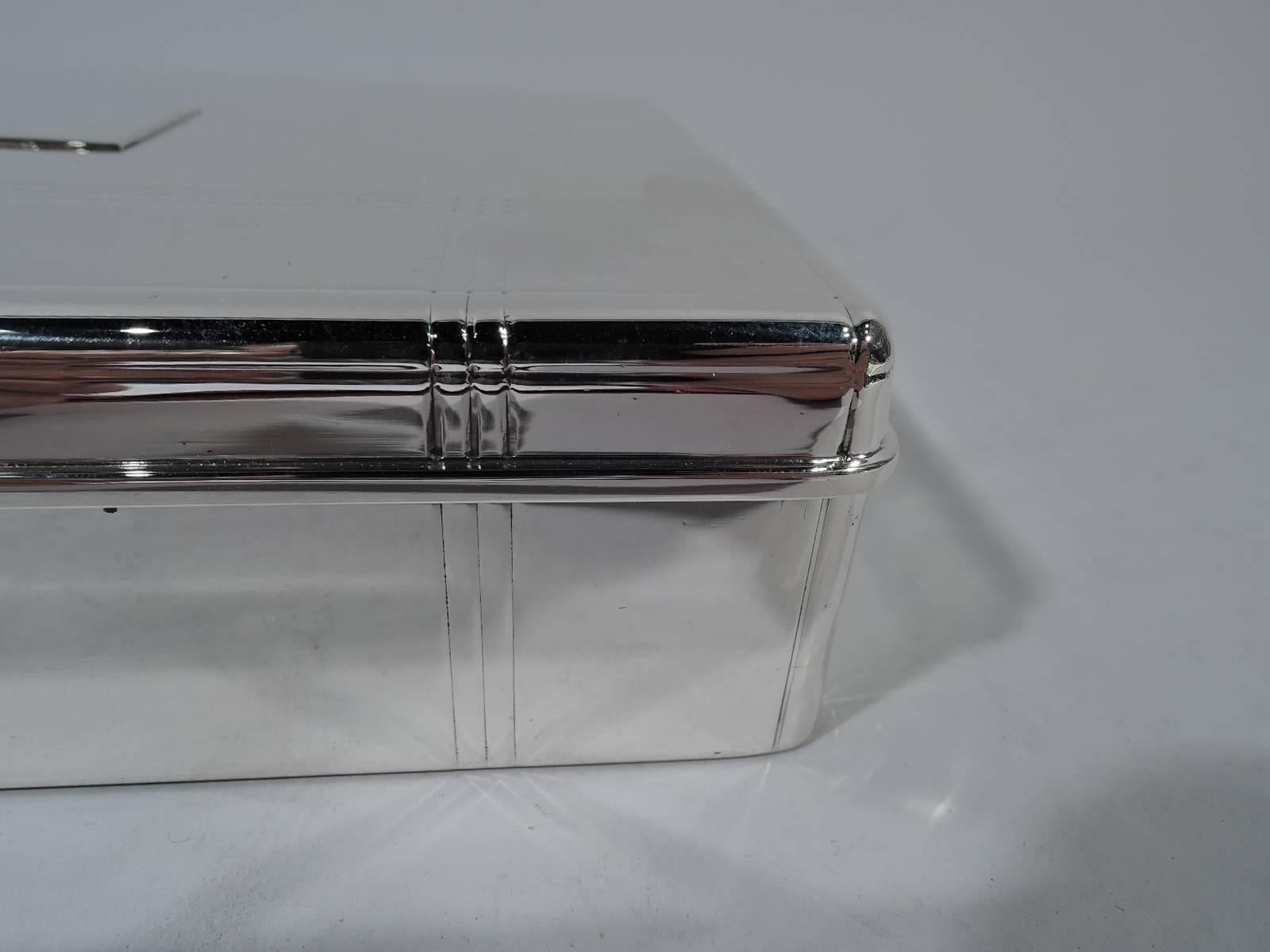 Tiffany Art Deco Sterling Silver Desk Box In Excellent Condition In New York, NY