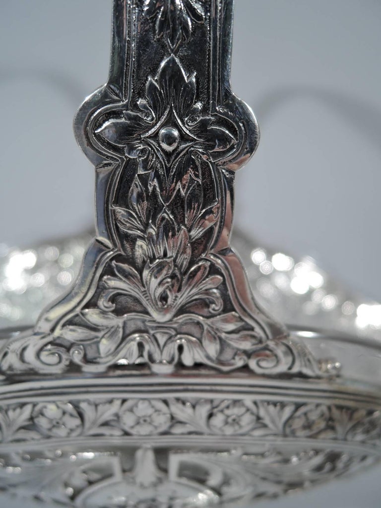 Antique American Sterling Silver Flower Basket by Black, Starr and