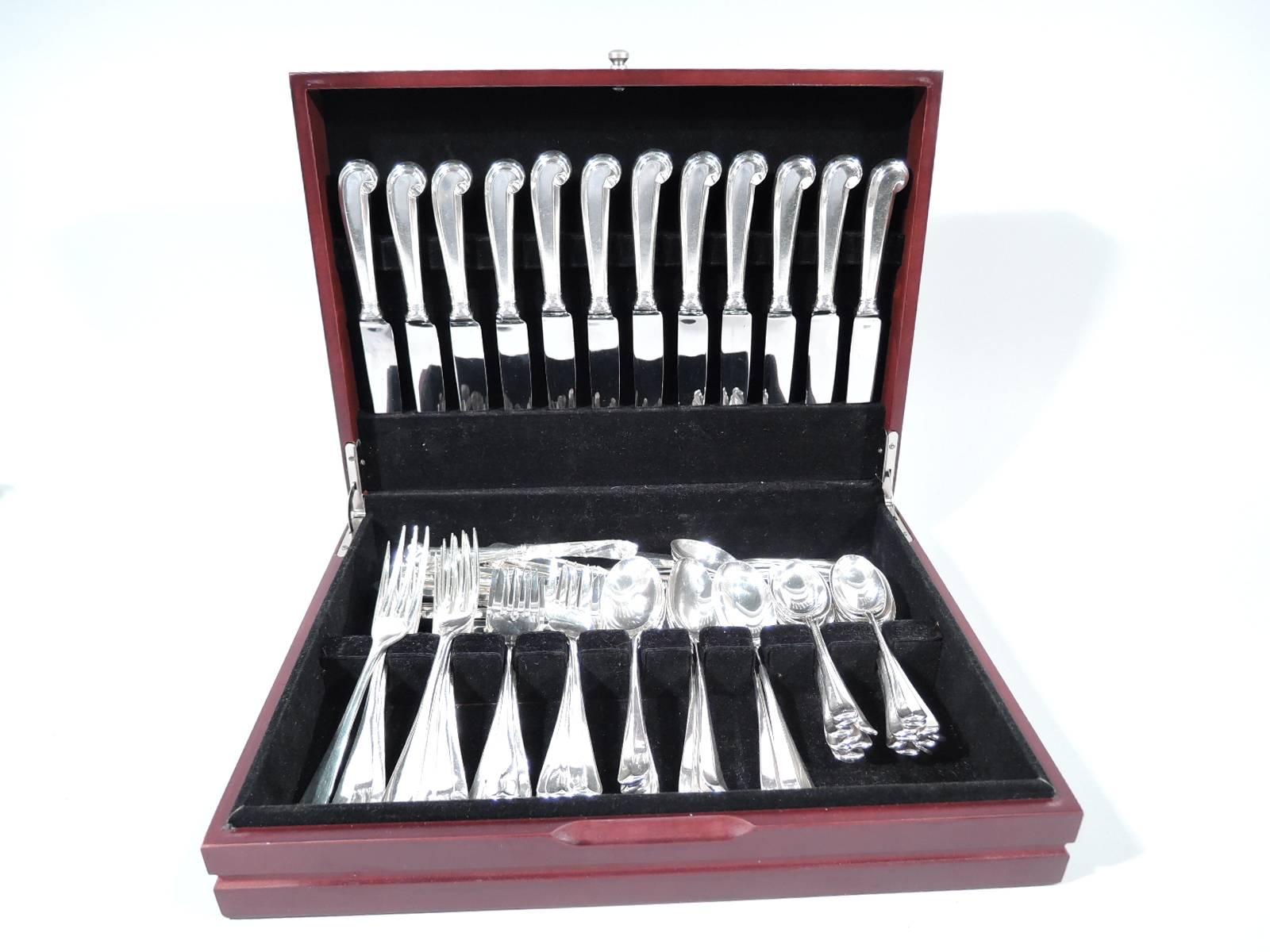 Traditional English Sterling Silver Rat Tail Dinner Set with 83 Pieces 2