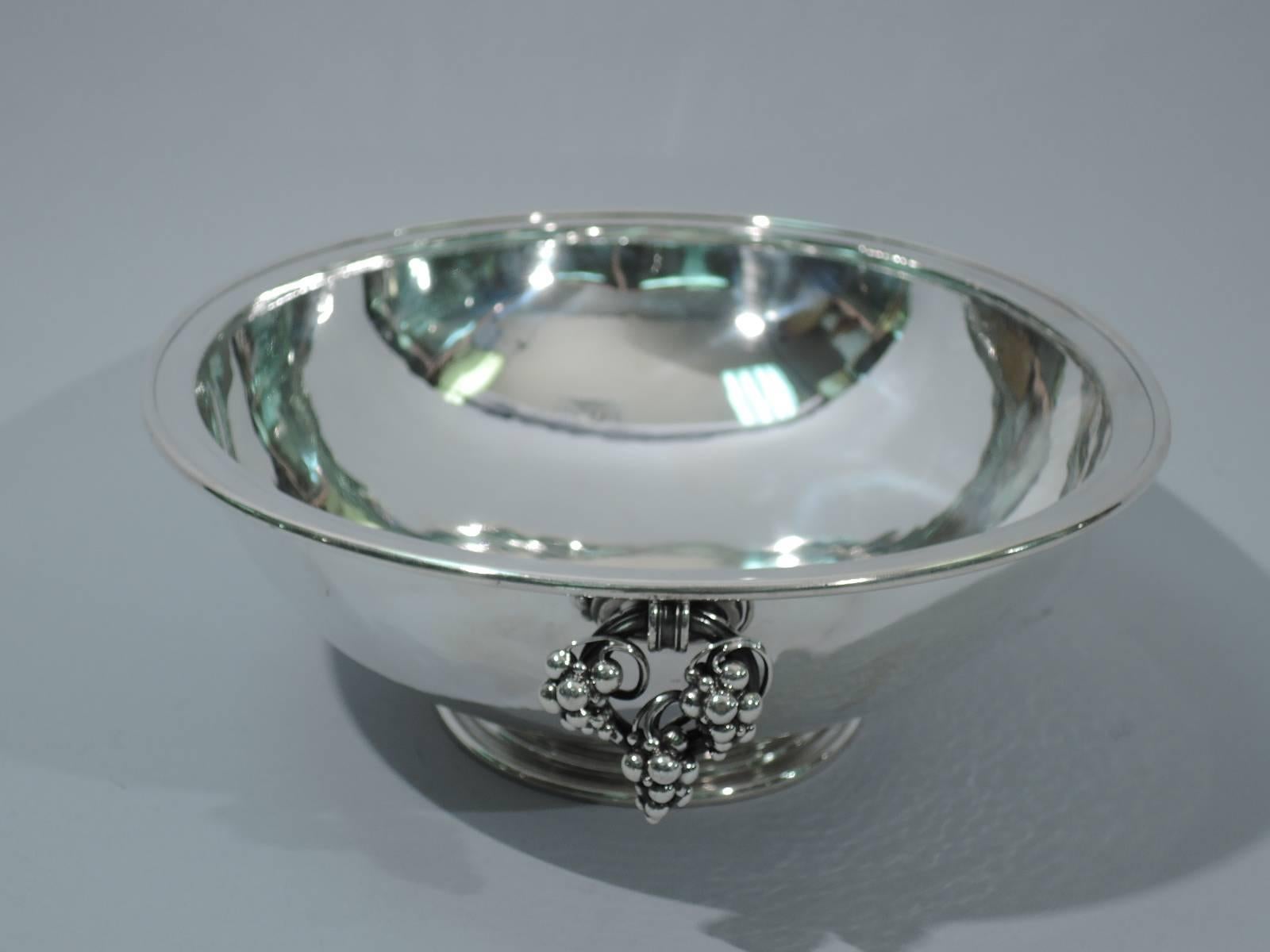 Danish Georg Jensen Hand-Hammered Sterling Silver Covered Centerpiece Bowl  