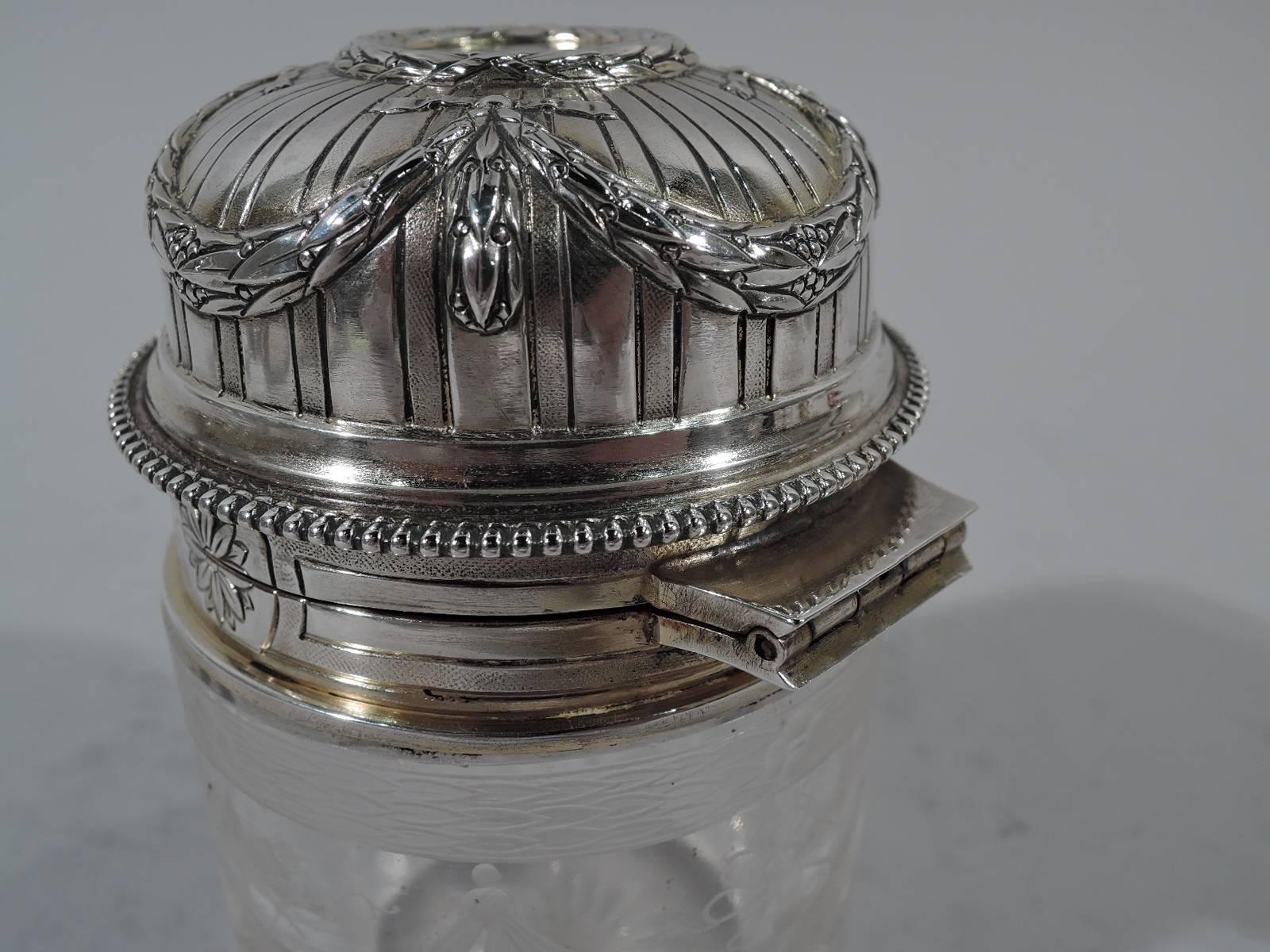 Antique French Rococo Silver and Glass Perfume 1