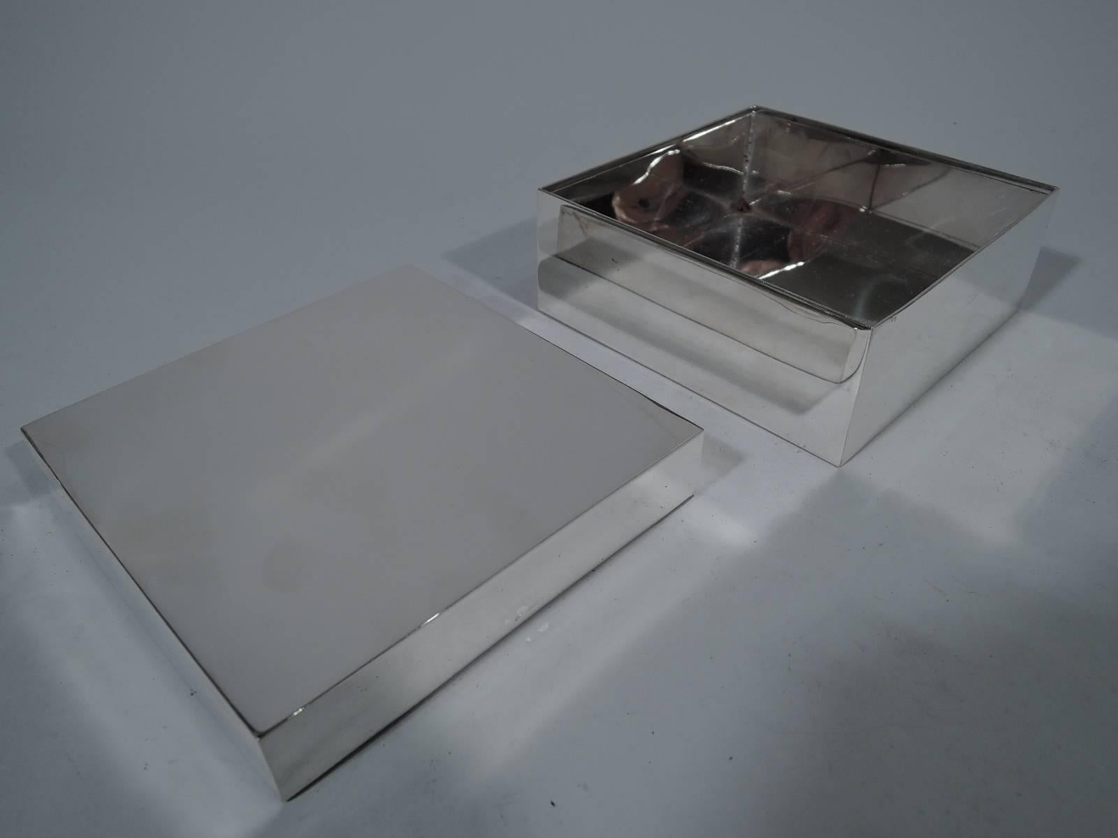 Modern Tiffany Sterling Silver Covered Gift Box
