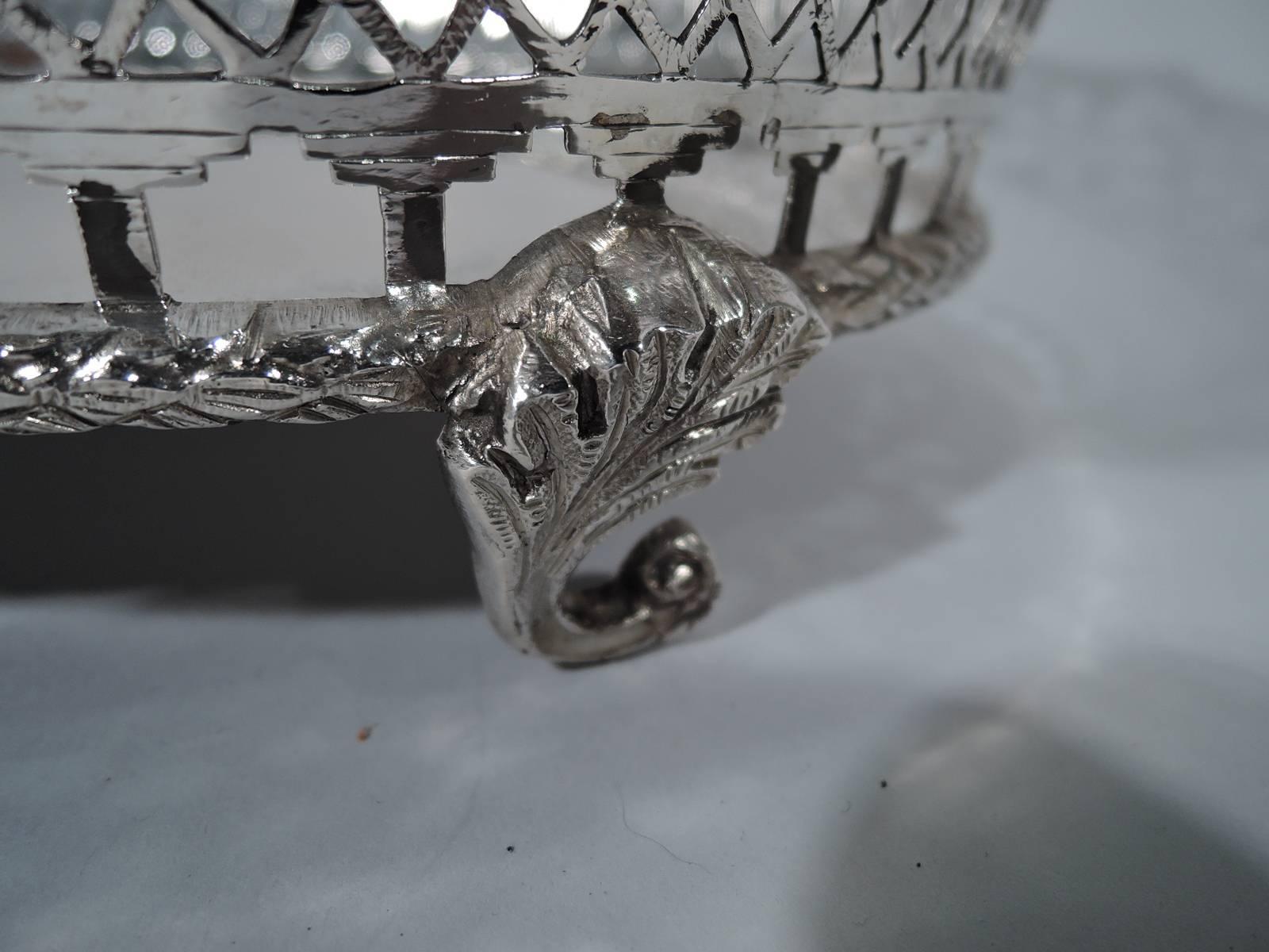 Antique Dutch Edwardian Silver Centerpiece Basket 2