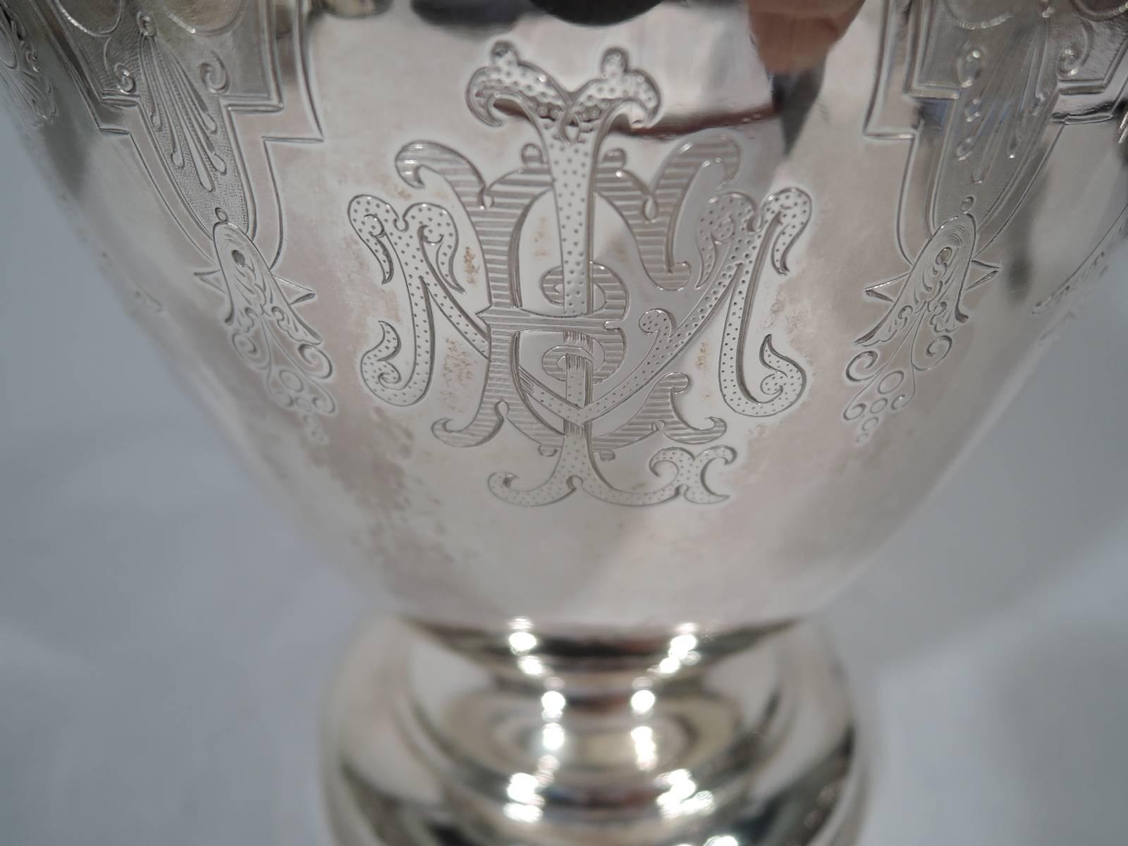 19th Century Tiffany Classical Sterling Silver Ewer with Early Broadway Hallmark