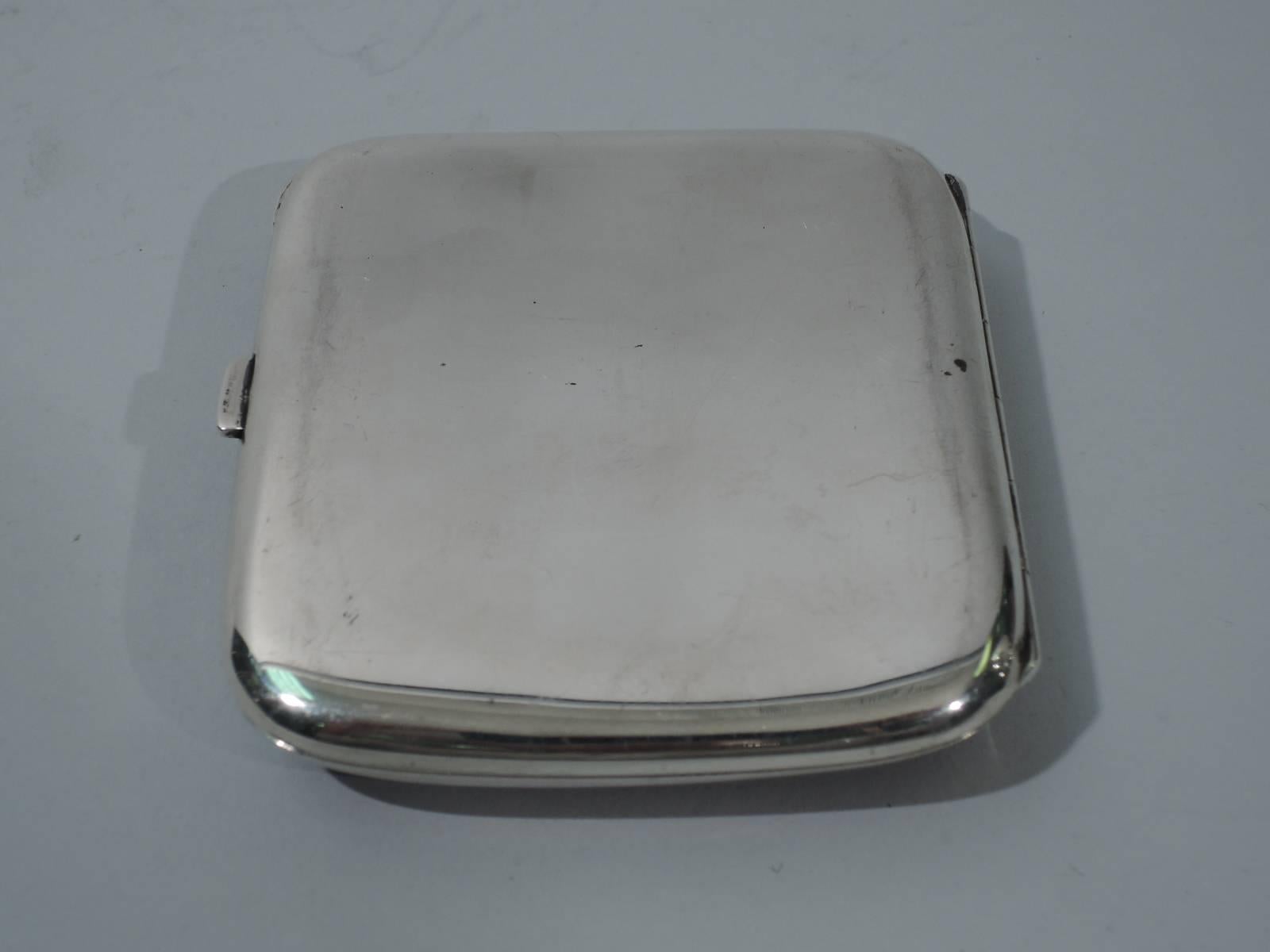 20th Century European Silver and Enamel Cigarette Case with Bulldog