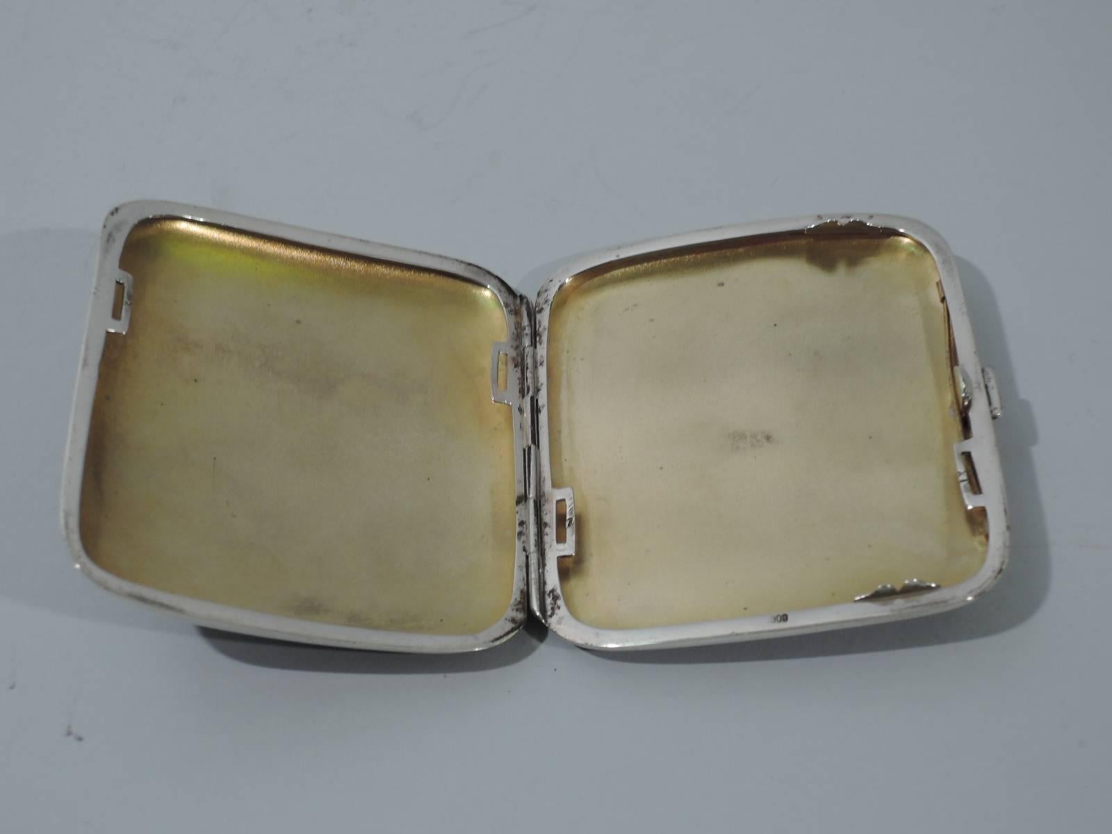 European Silver and Enamel Cigarette Case with Bulldog 1