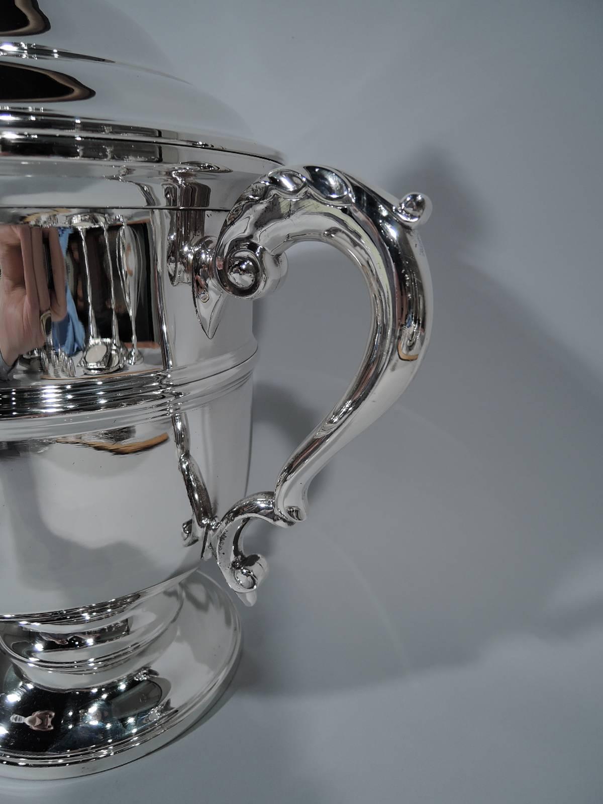 American Traditional Large Sterling Silver Covered Trophy Cup by Tiffany & Co