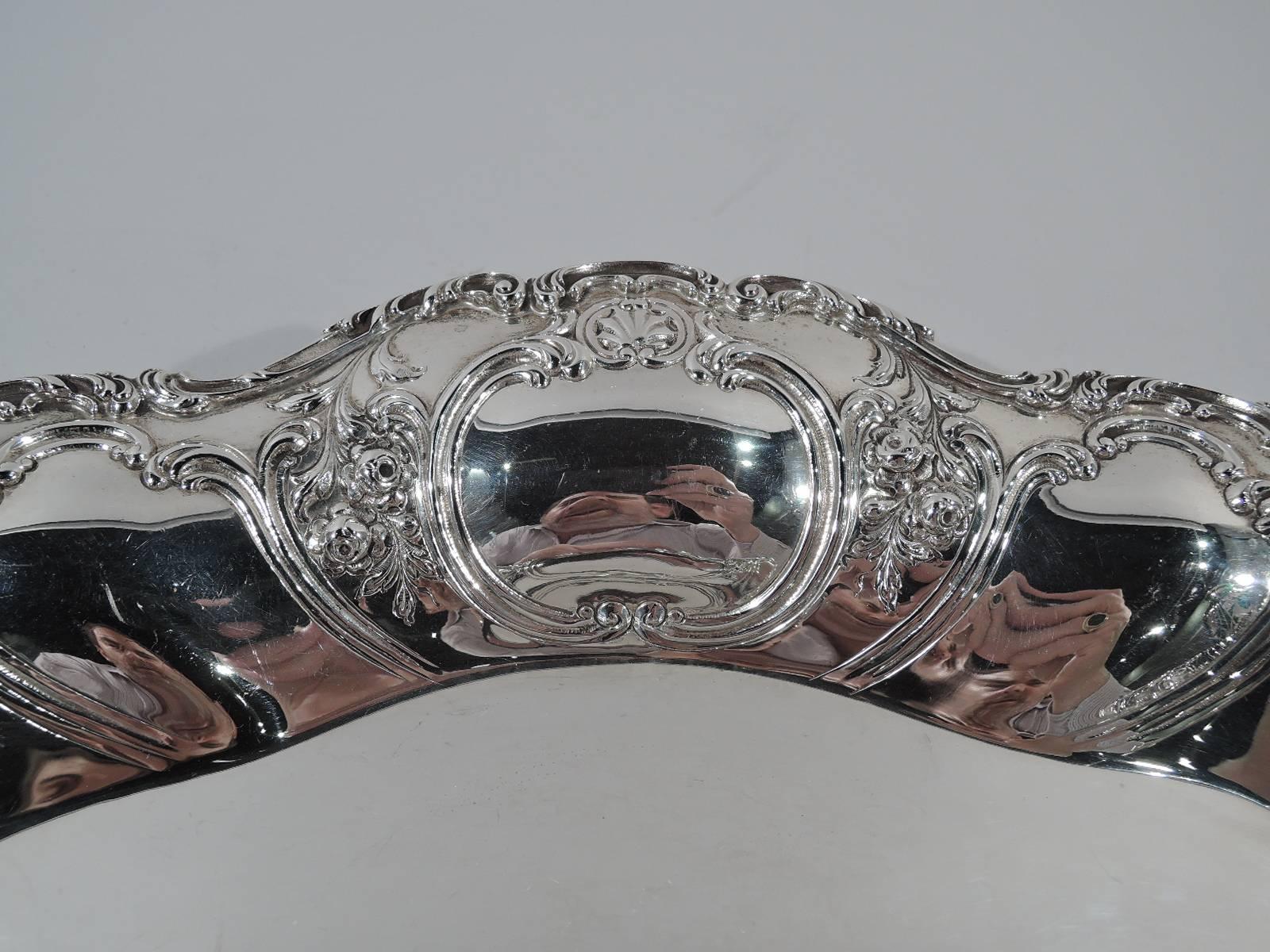 Edwardian Pretty Sterling Silver Bread Tray by Gorham