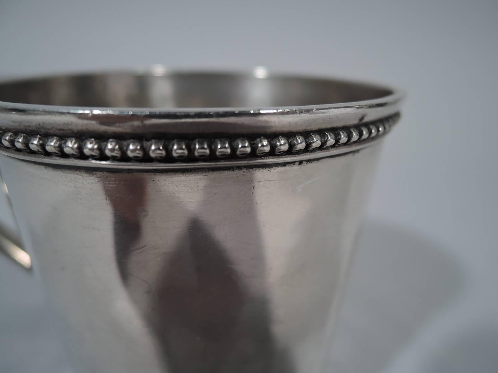 Antique Coin Silver Baby Cup by Newell Harding of Boston In Good Condition In New York, NY