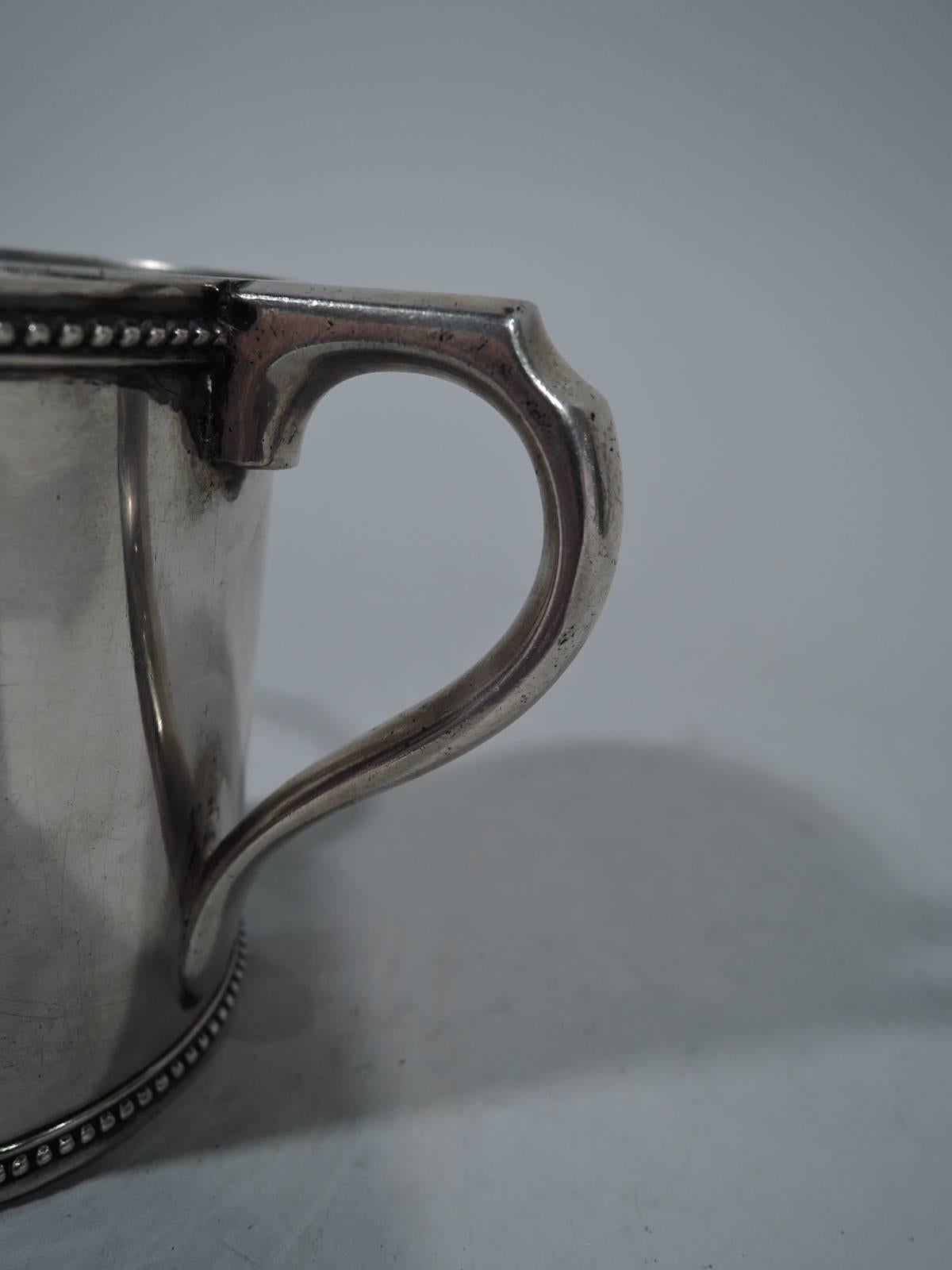 American Antique Coin Silver Baby Cup by Newell Harding of Boston