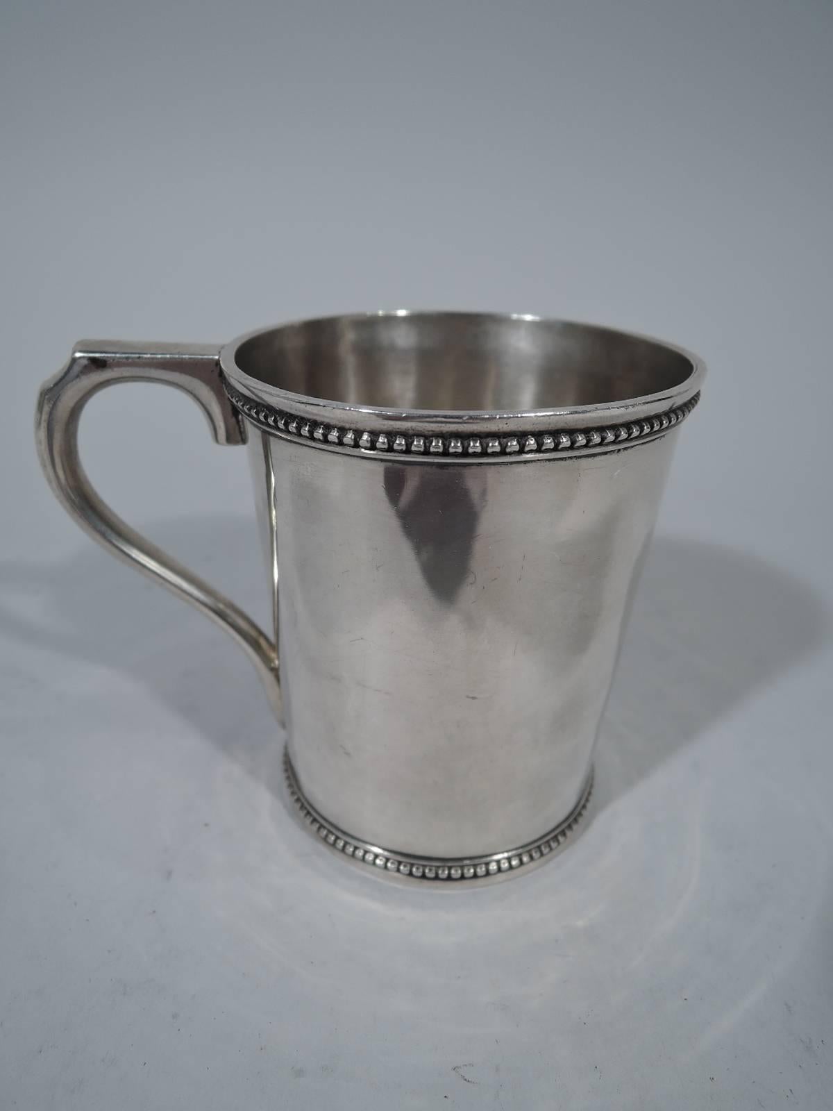 American Classical Antique Coin Silver Baby Cup by Newell Harding of Boston