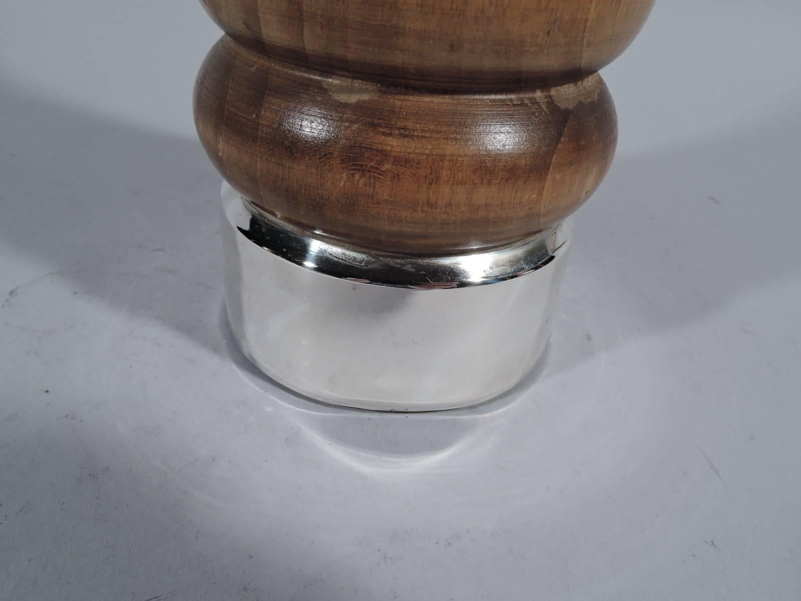 French Mid-Century Modern Sterling Silver Pepper Grinder