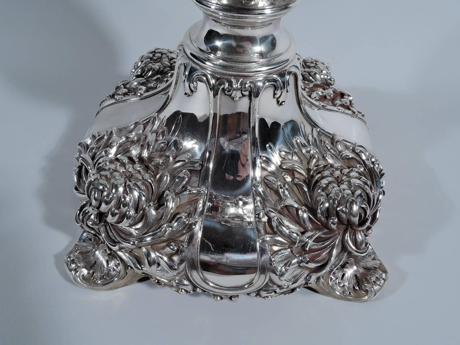 Very Large Whiting Art Nouveau Sterling Silver Chrysanthemum Vase 2