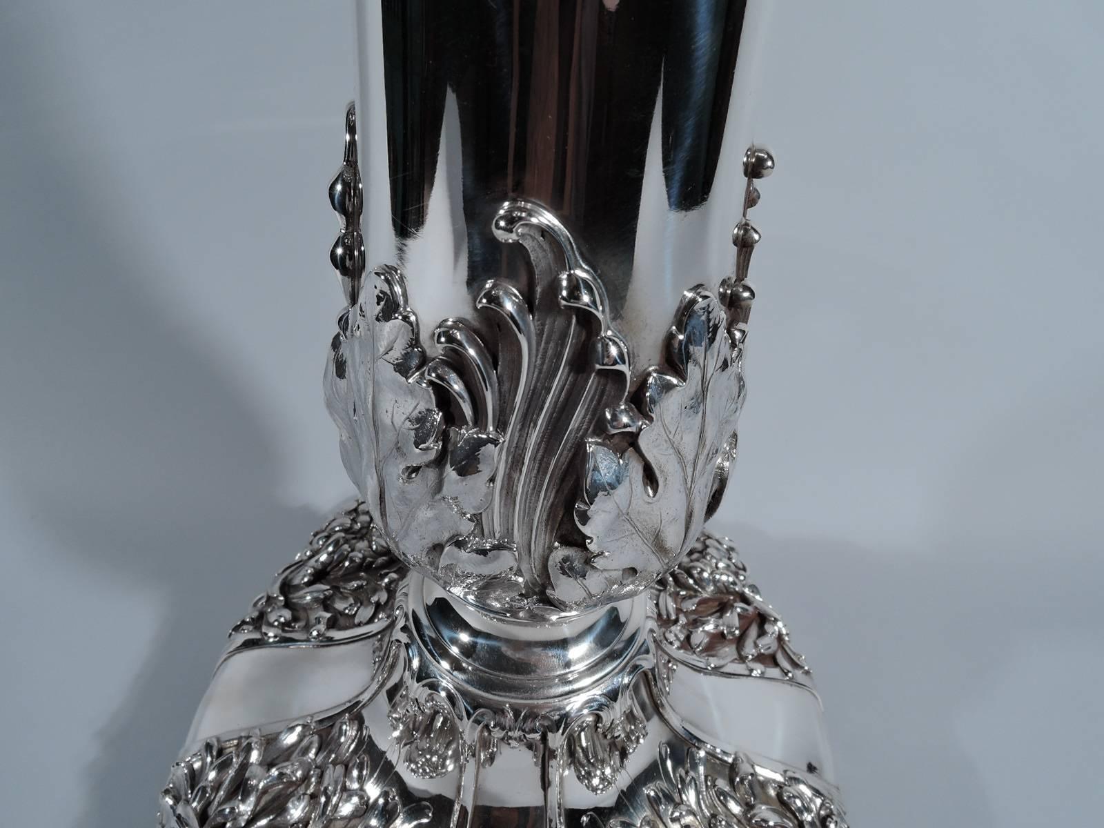 Very Large Whiting Art Nouveau Sterling Silver Chrysanthemum Vase 1