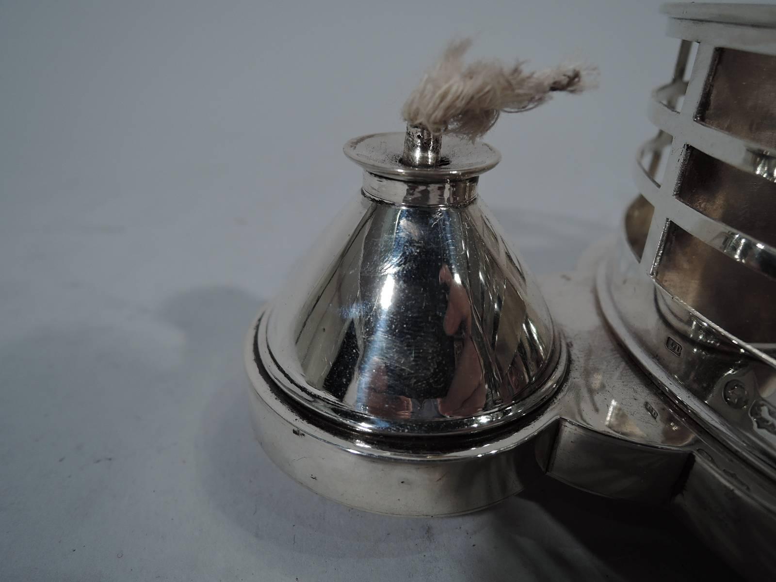 Victorian Antique English Sterling Silver Cigarette Cup and Lighter